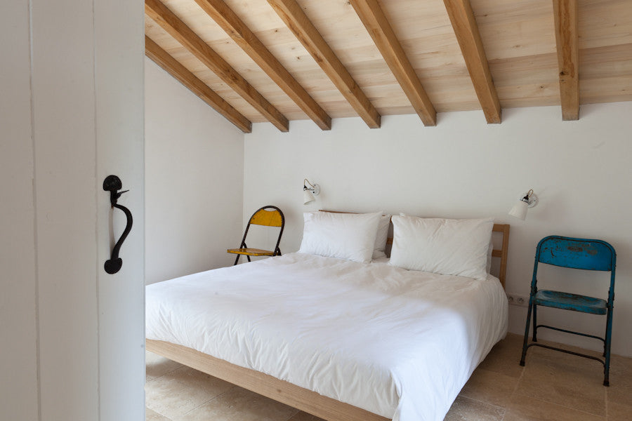 bedroom with black suffolk latch