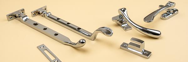 polished chrome sash window furniture