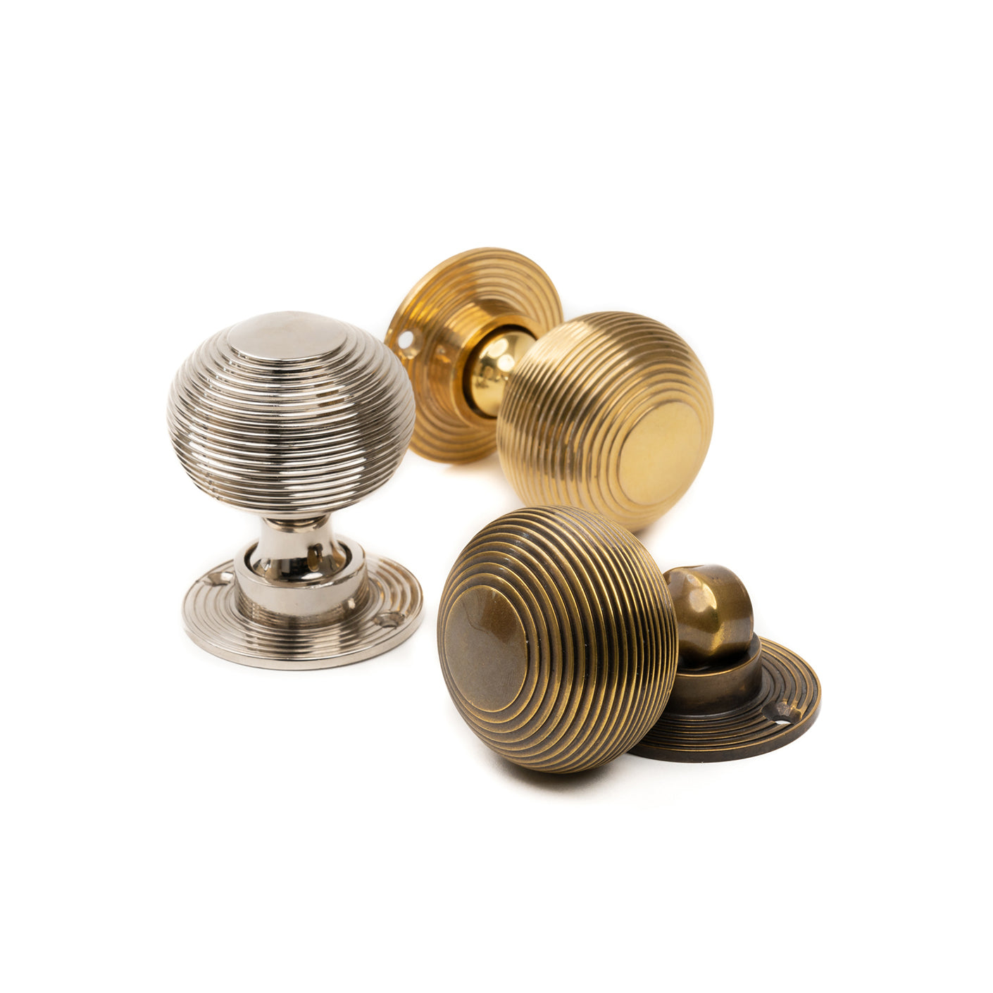 Beehive Solid Brass Door Knobs