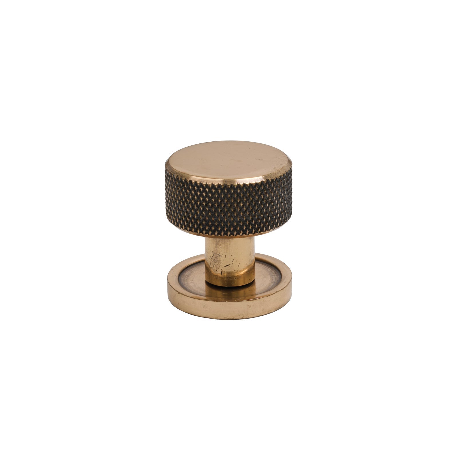 25mm Polished Bronze Brompton Cabinet Knob - Round Rose