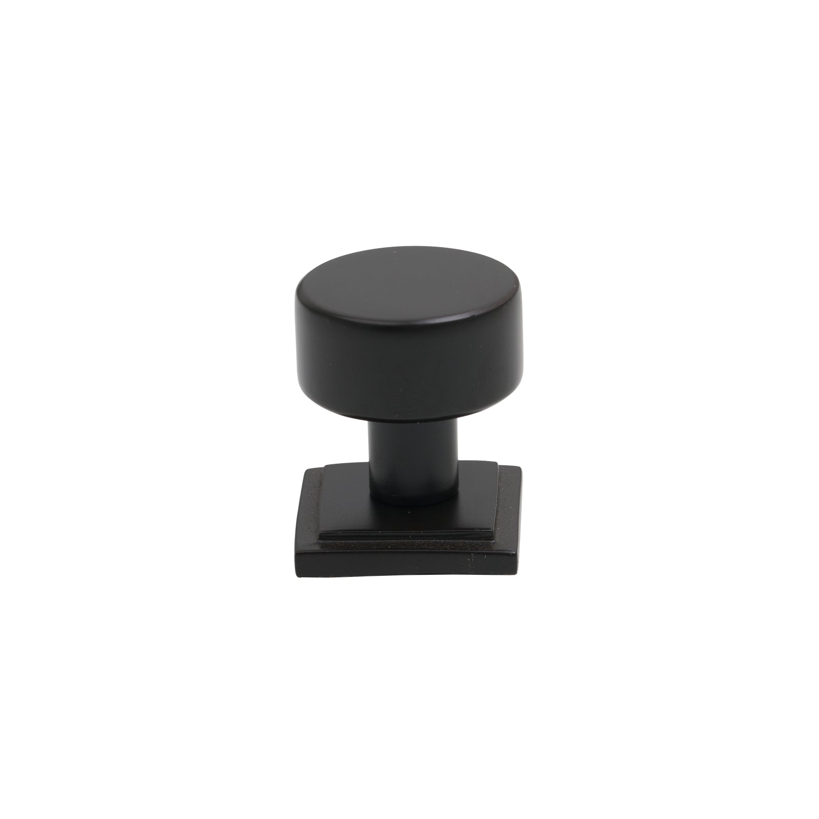 25mm Matt Black Kelso Cabinet Knob - Square Rose