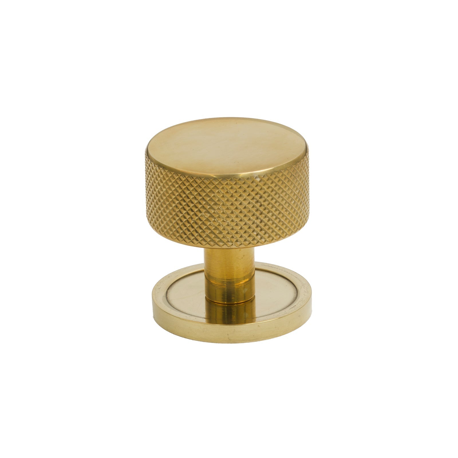 32mm Polished Brass Brompton Cabinet Knob - Round Rose