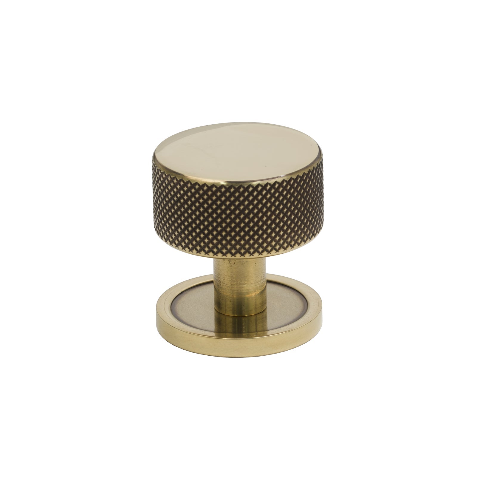 32mm Aged Brass Brompton Cabinet Knob - Round Rose