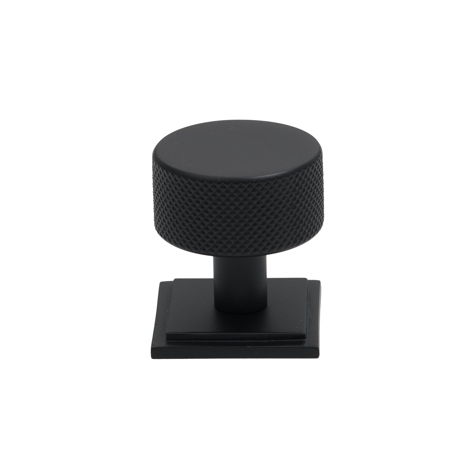 32mm Matt Black Brompton Cabinet Knob - Square Rose