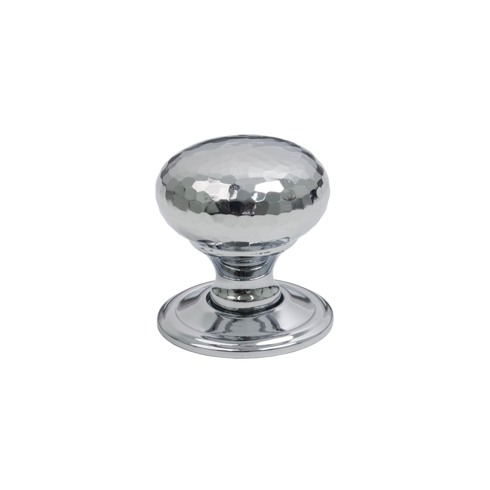 32mm Polished Chrome Hammered Mushroom Cabinet Knob