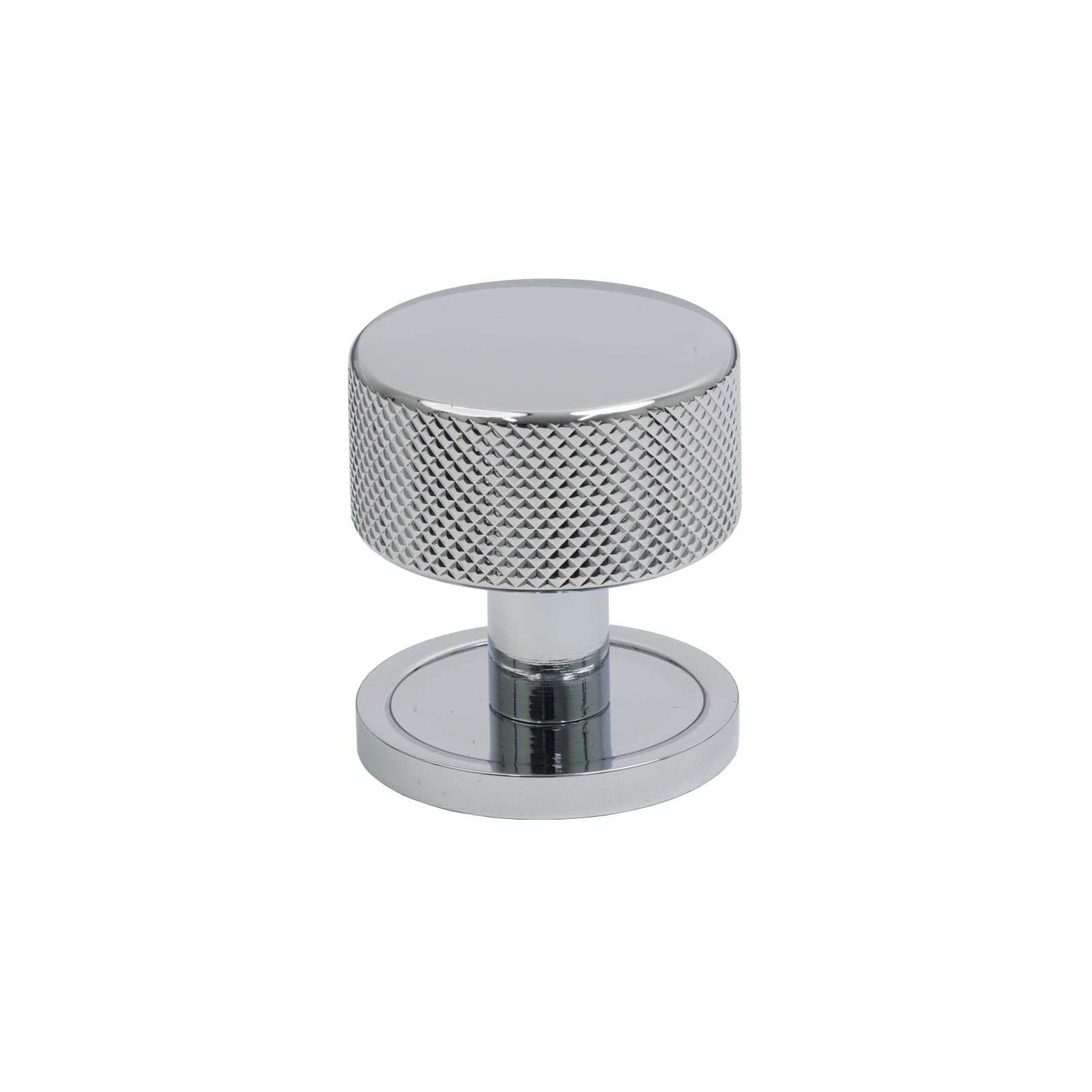 32mm Polished Chrome Brompton Cabinet Knob - Round Rose