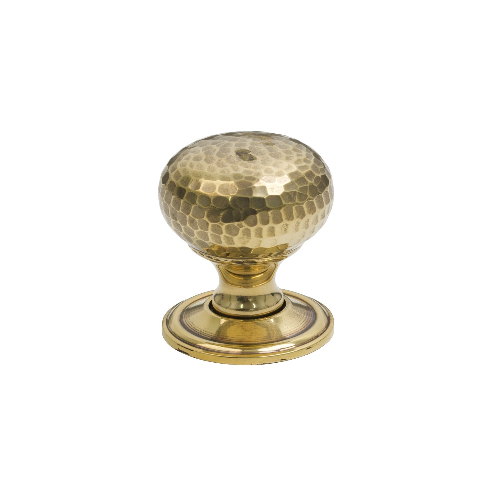 32mm Aged Brass Hammered Mushroom Cabinet Knob