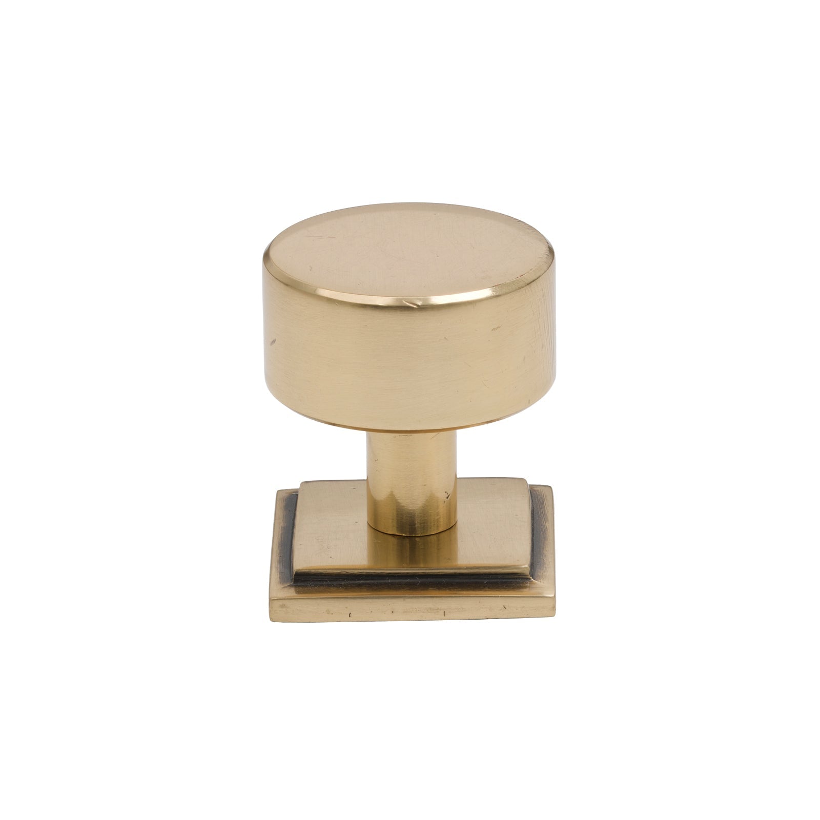 32mm Polished Brass Kelso Cabinet Knob - Square Rose