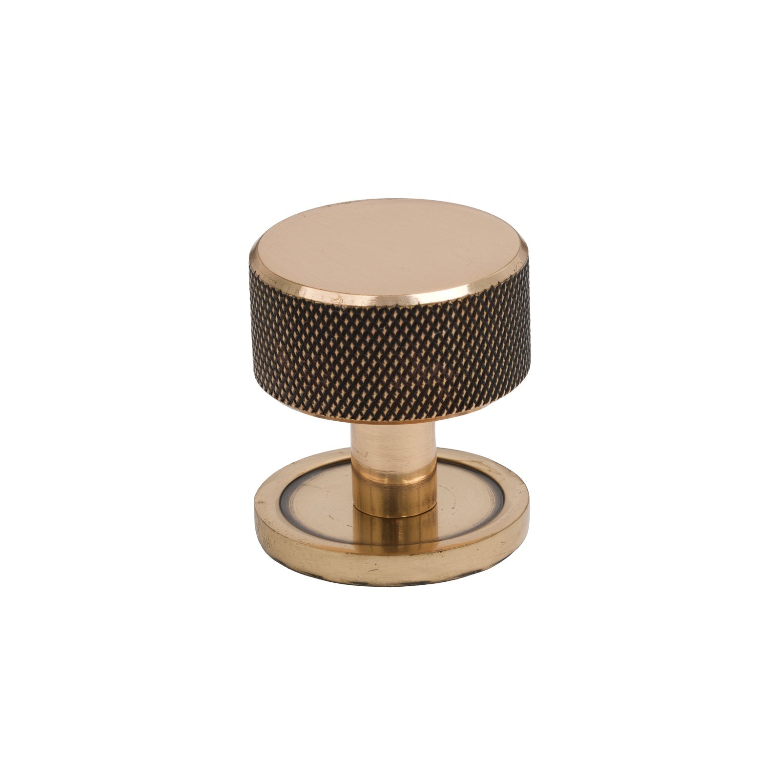 32mm Polished Bronze Brompton Cabinet Knob - Round Rose