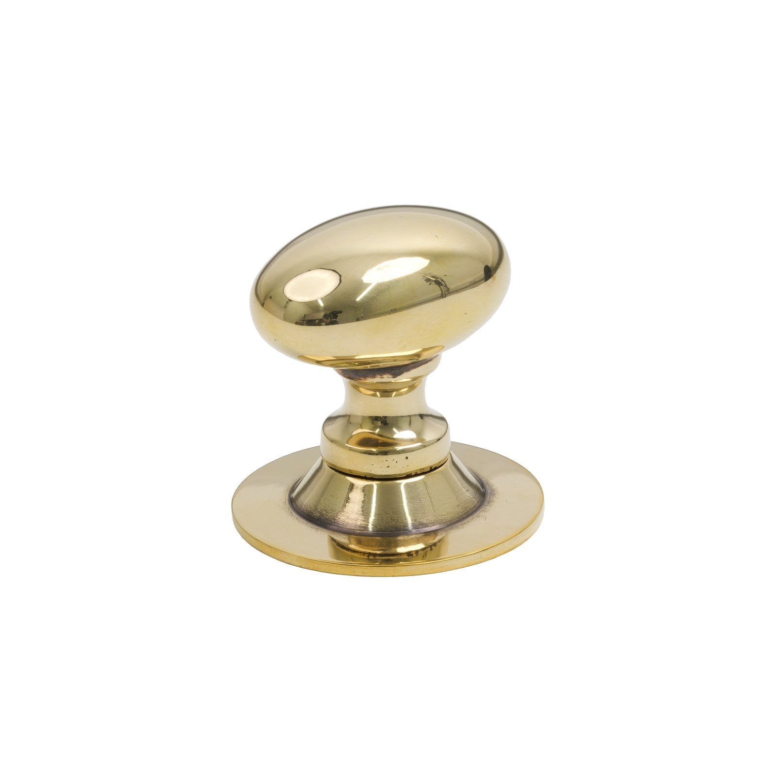 33mm Aged Brass Oval Cabinet Knob on Rose