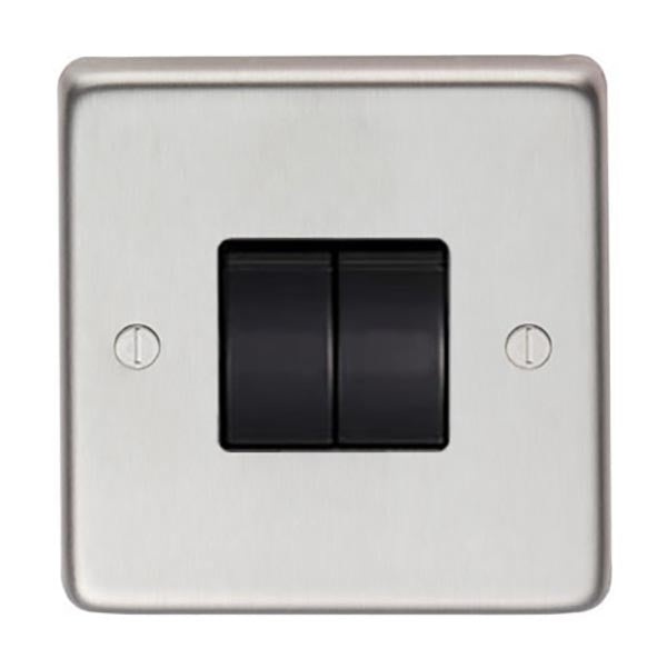 SHOW Image of Double 10 Amp Switch with Satin Marine Stainless Steel finish