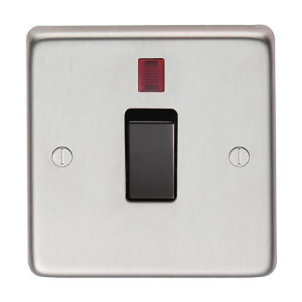 SHOW Image of Single Switch + Neon with Satin Marine Stainless Steel finish