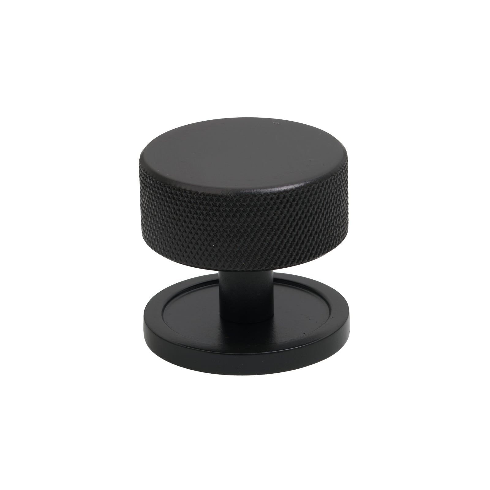 38mm Matt Black Brompton Cabinet Knob - Round Rose