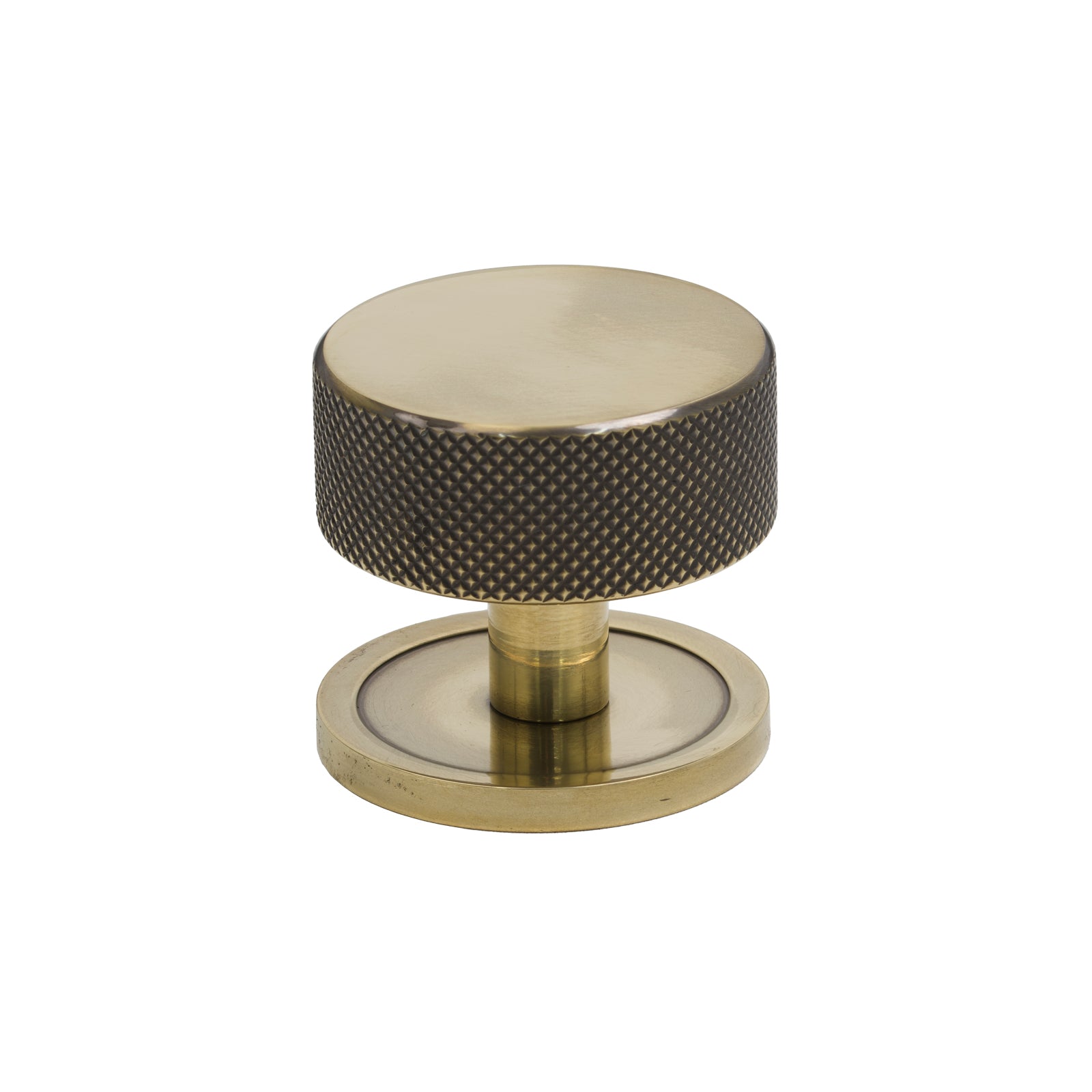 38mm Aged Brass Brompton Cabinet Knob - Round Rose