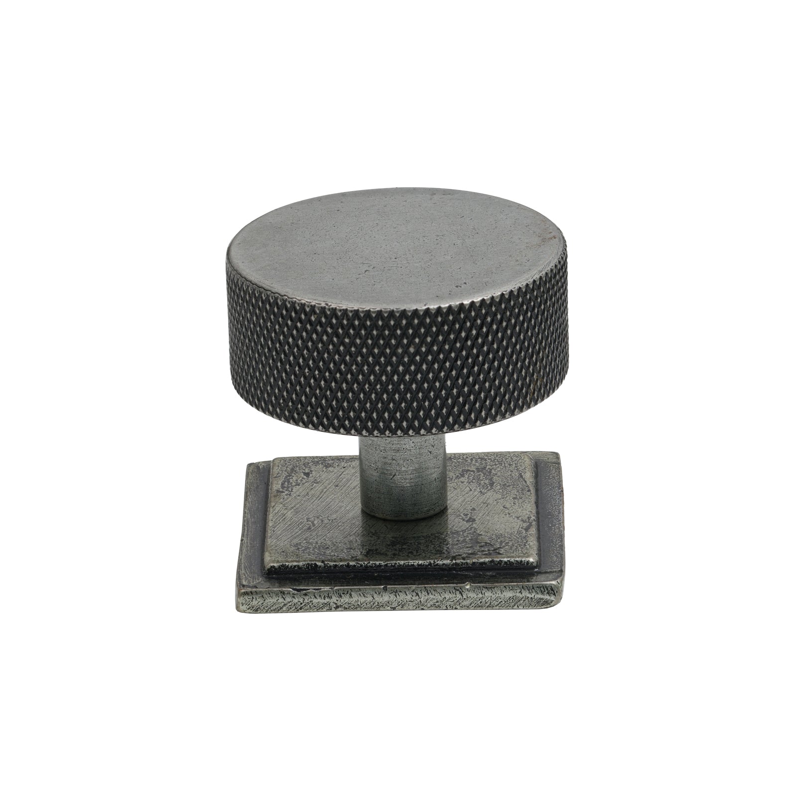 38mm Pewter Brompton Cabinet Knob - Square Rose