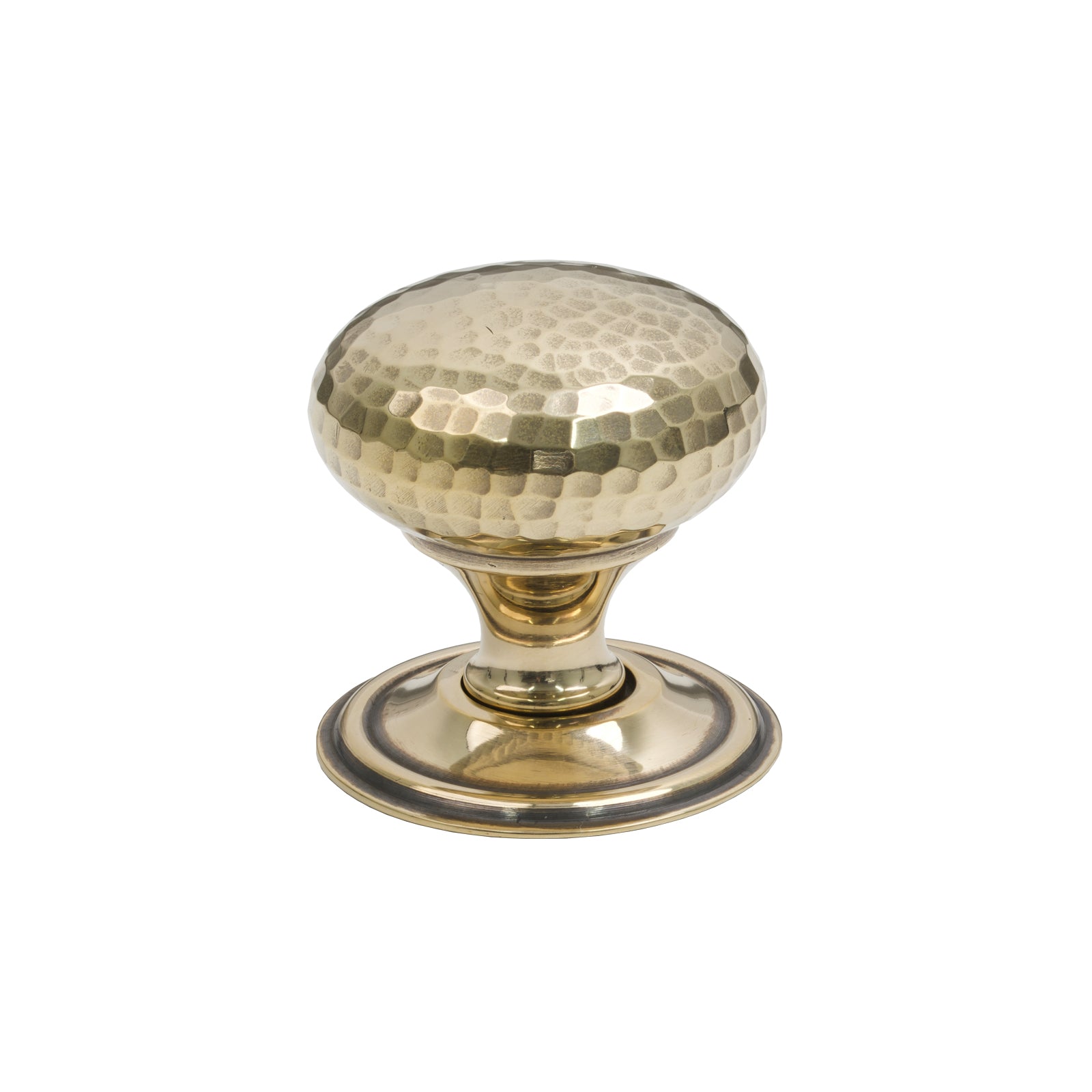 38mm Aged Brass Hammered Mushroom Cabinet Knob