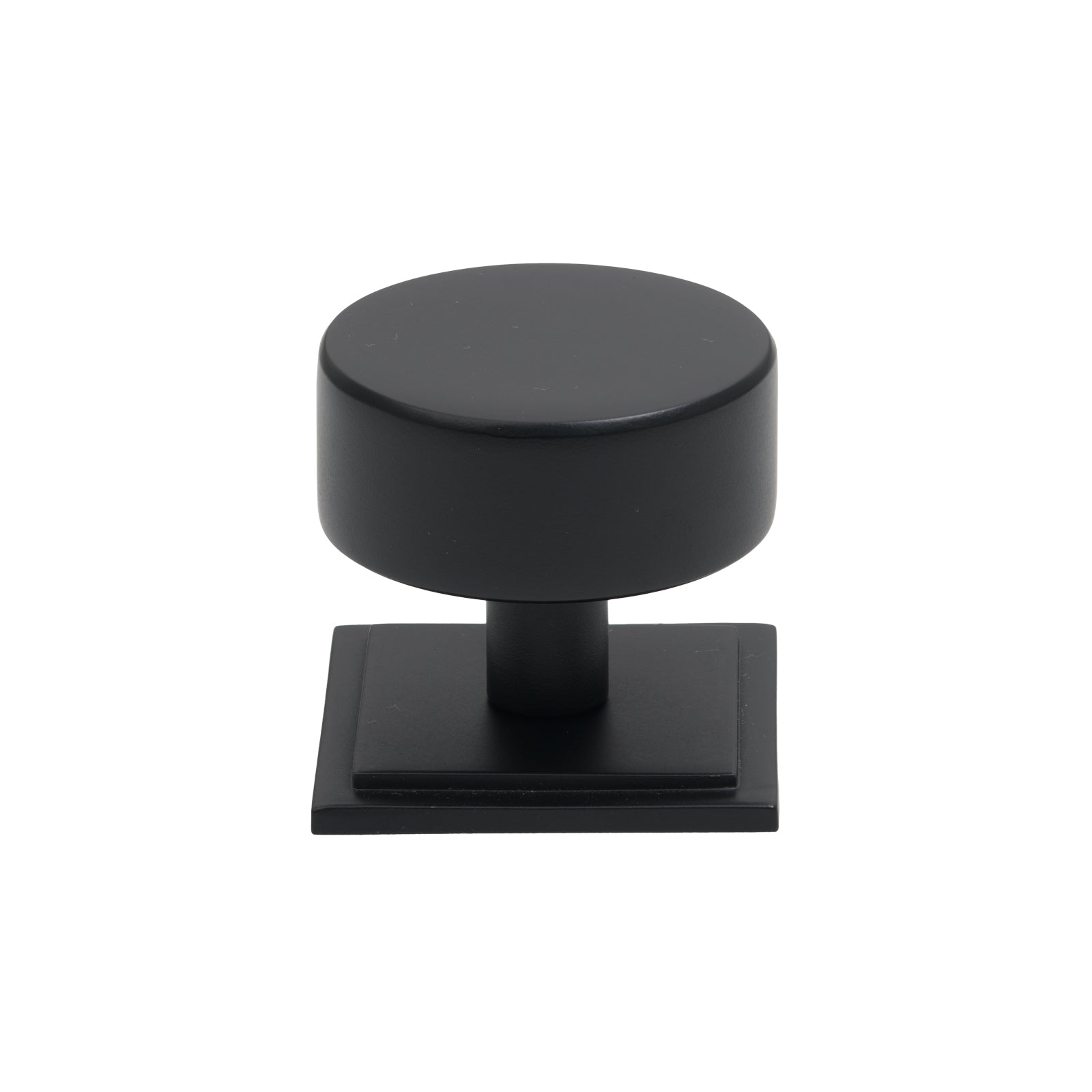 38mm Matt Black Kelso Cabinet Knob - Square Rose