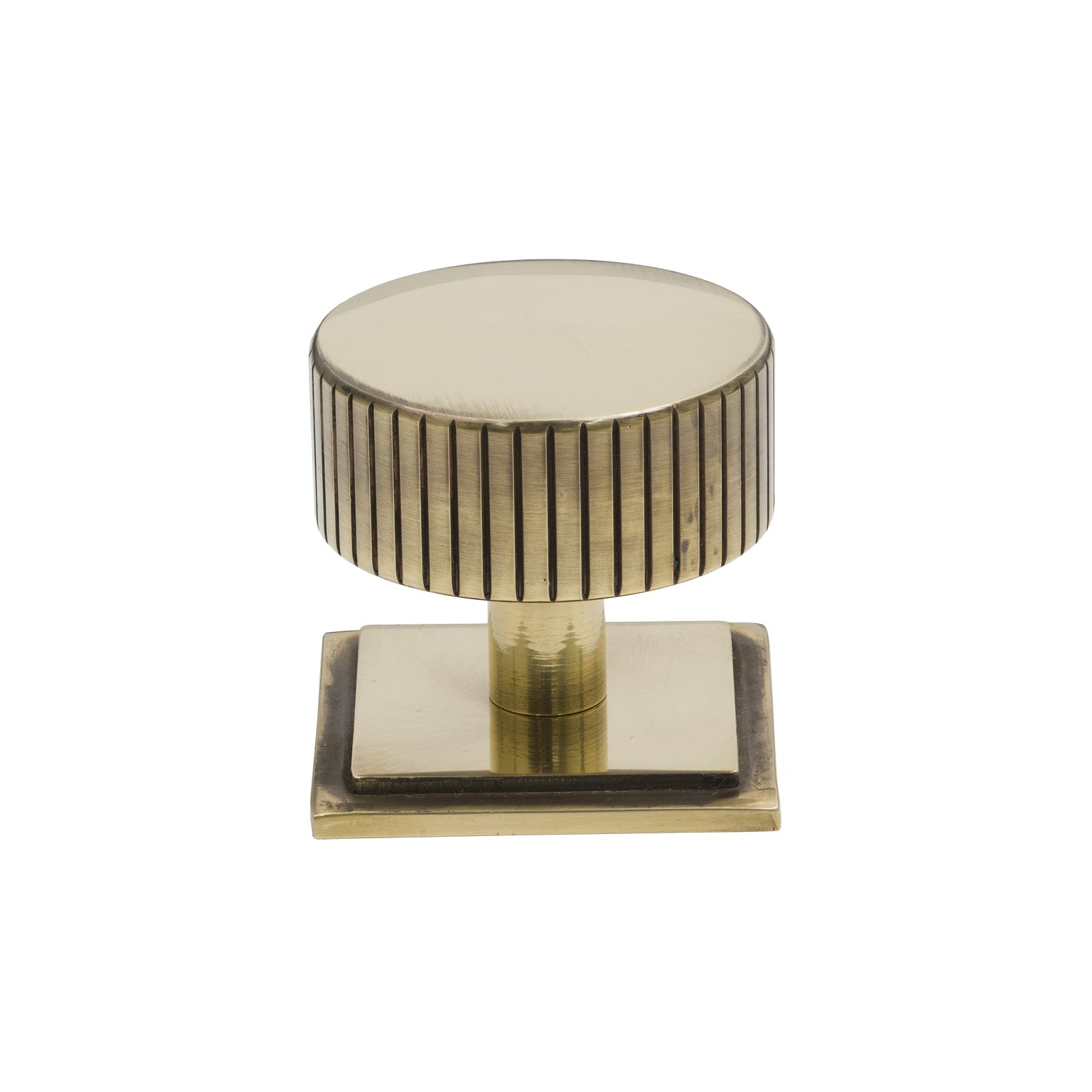 38mm Aged Brass Judd Cabinet Knob - Square Rose