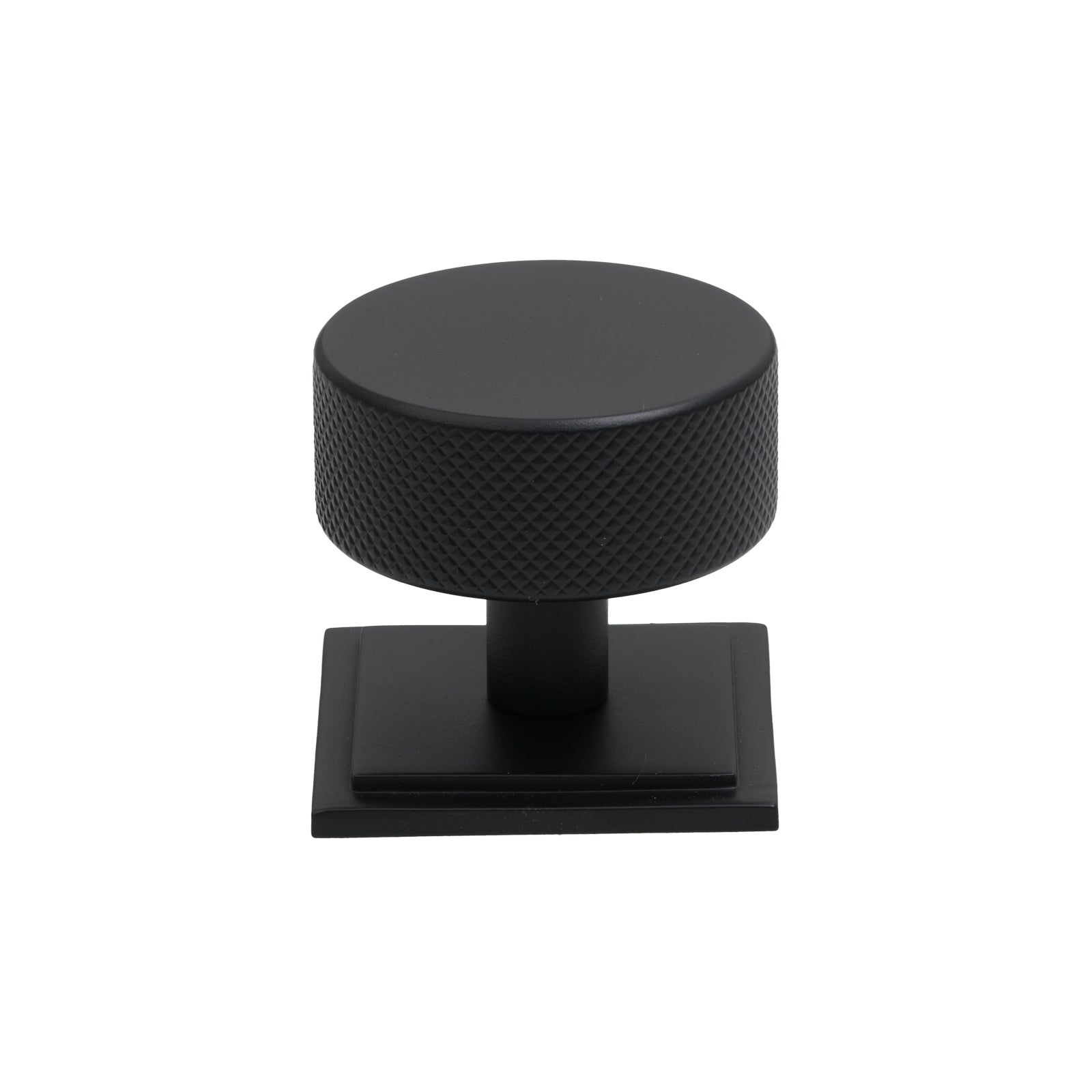 38mm Matt Black Brompton Cabinet Knob - Square Rose