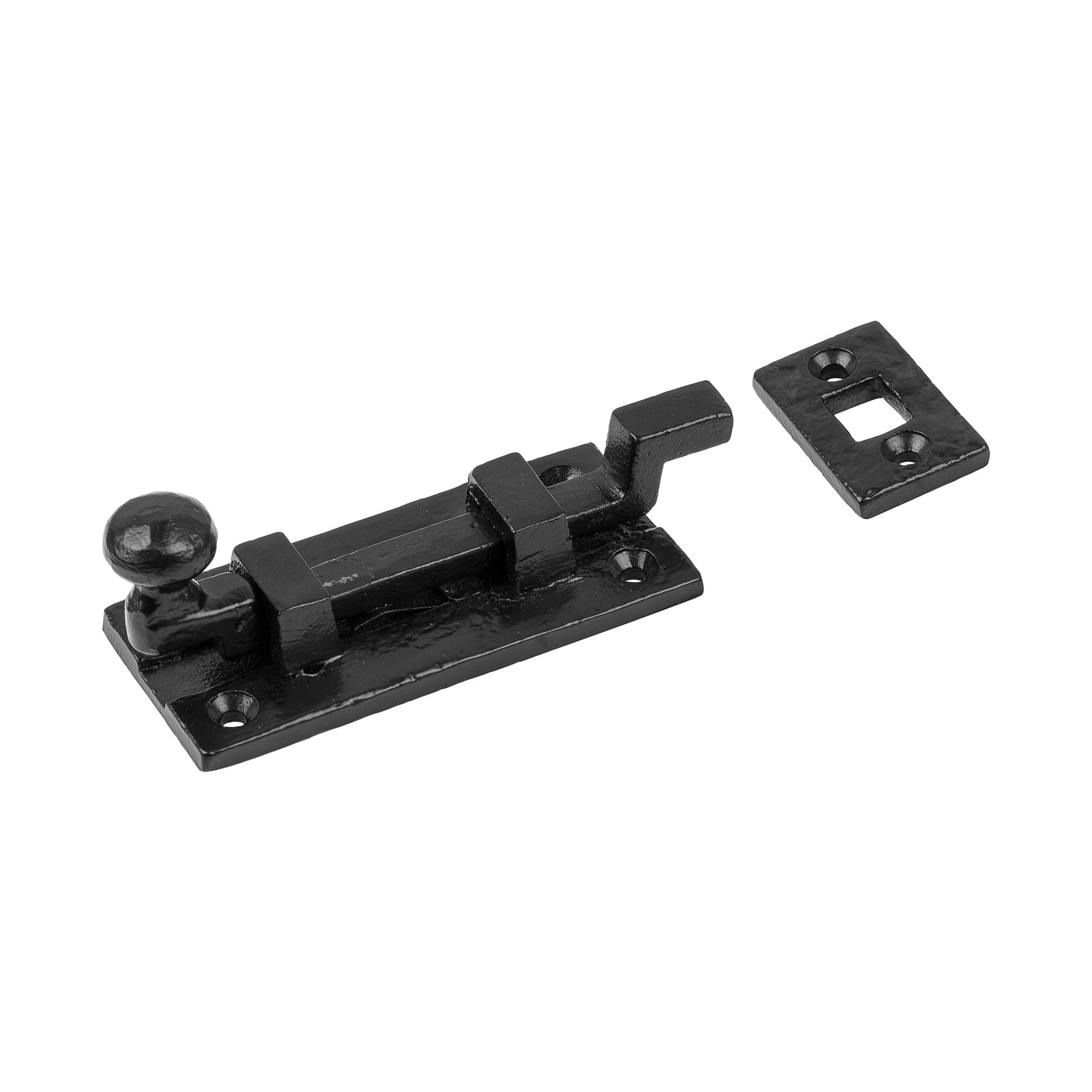 3" cranked Tudor Door Bolt | Black cast iron