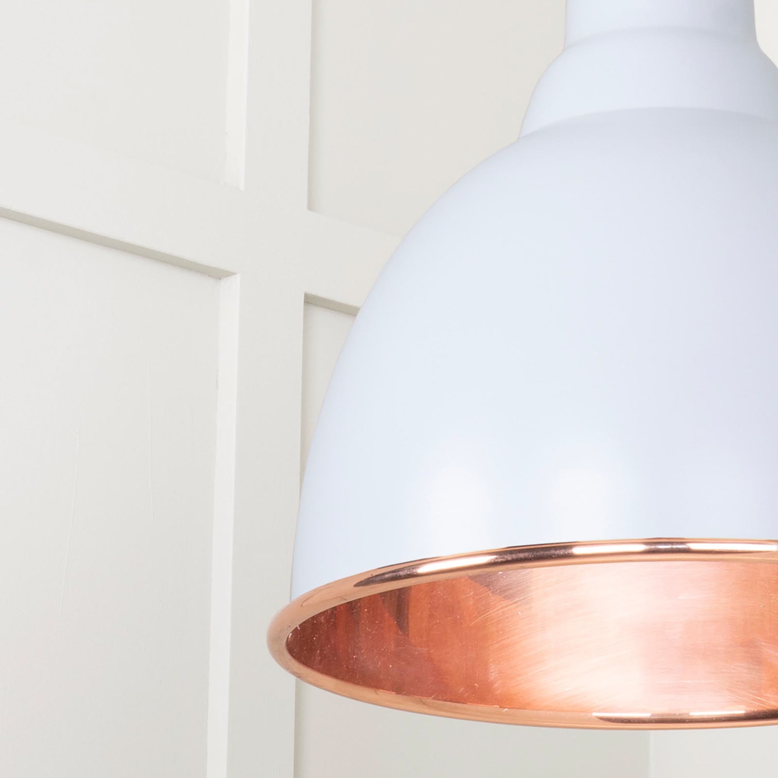 SHOW Close Up image of Brindley Ceiling Light in Tump In Smooth Copper