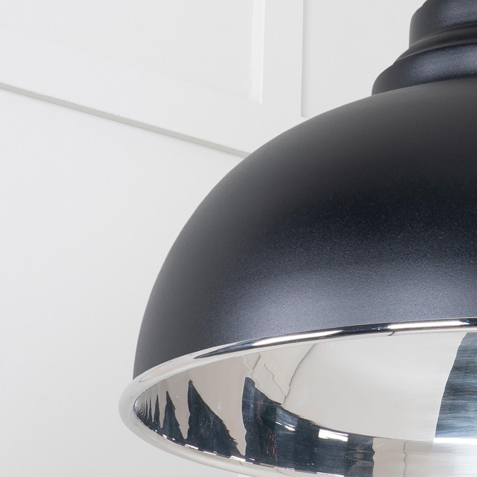 SHOW Close Up Image Harborne Ceiling Light in Elan Black In Smooth Nickel