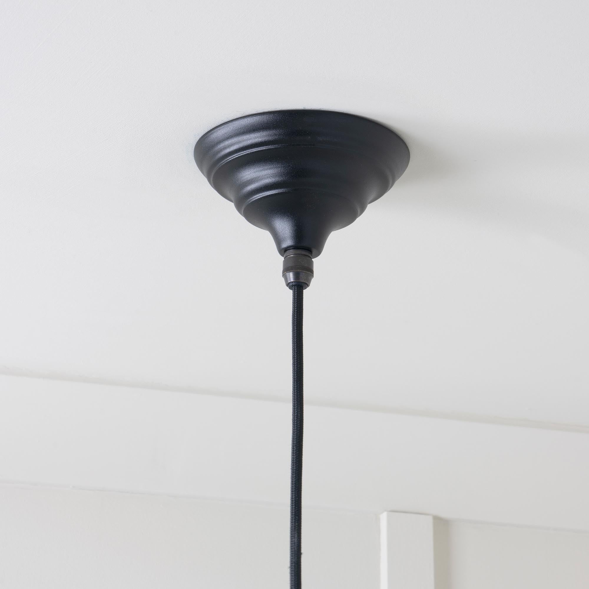 SHOW Close Up Image of Ceiling Rose for Hockley Ceiling Light in Elan Black