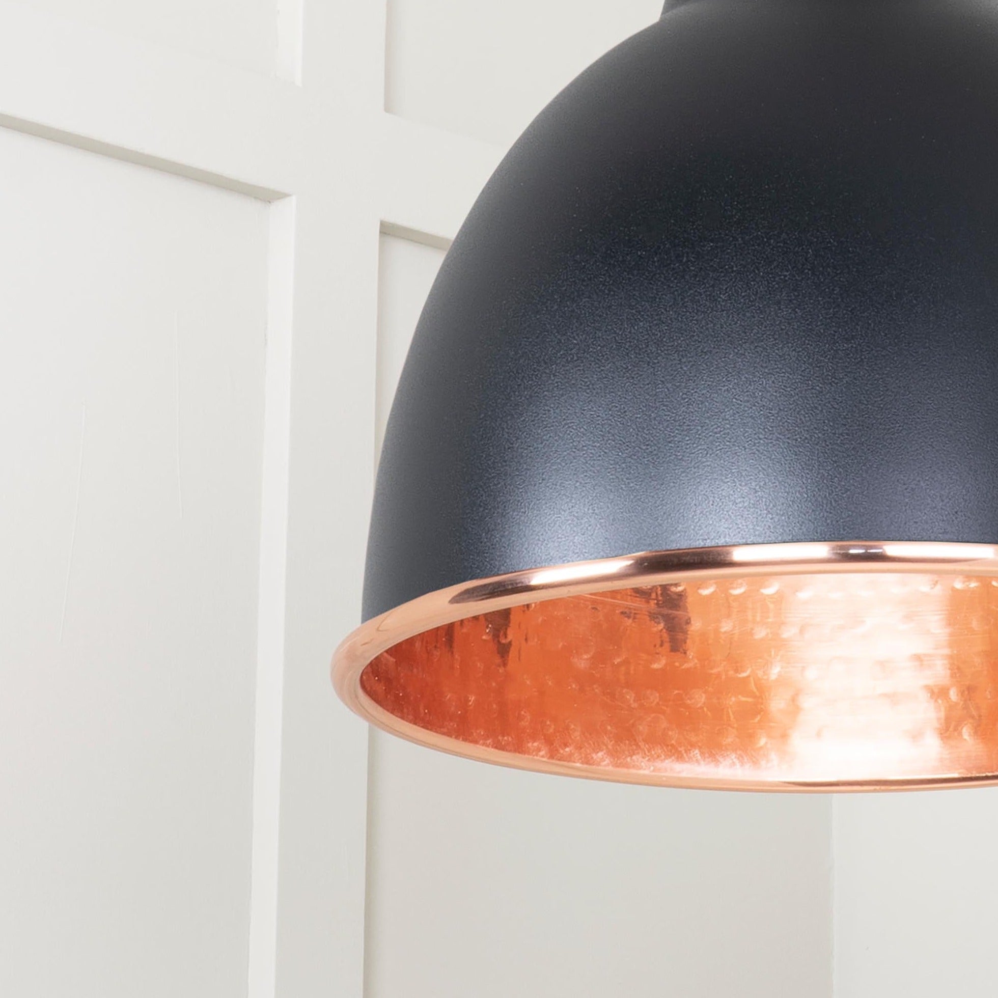  SHOW Close Up Image of Brindley Cluster Light in Elan Black in Hammered Copper