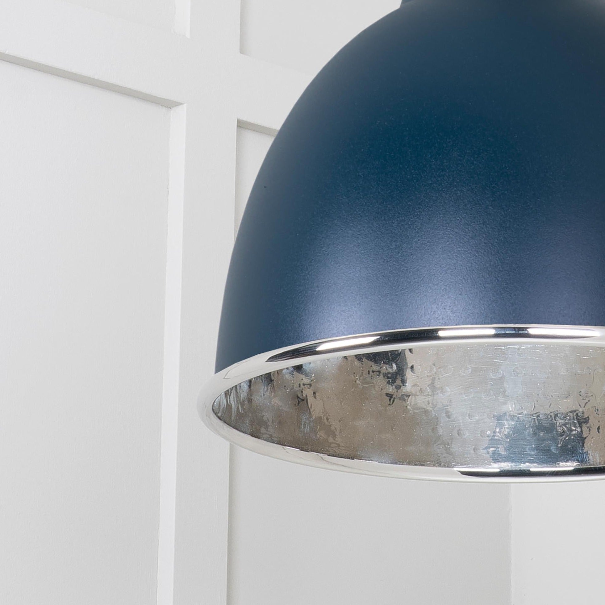  SHOW Close Up Image of Brindley Cluster Light in Dusk in Hammered Nickel