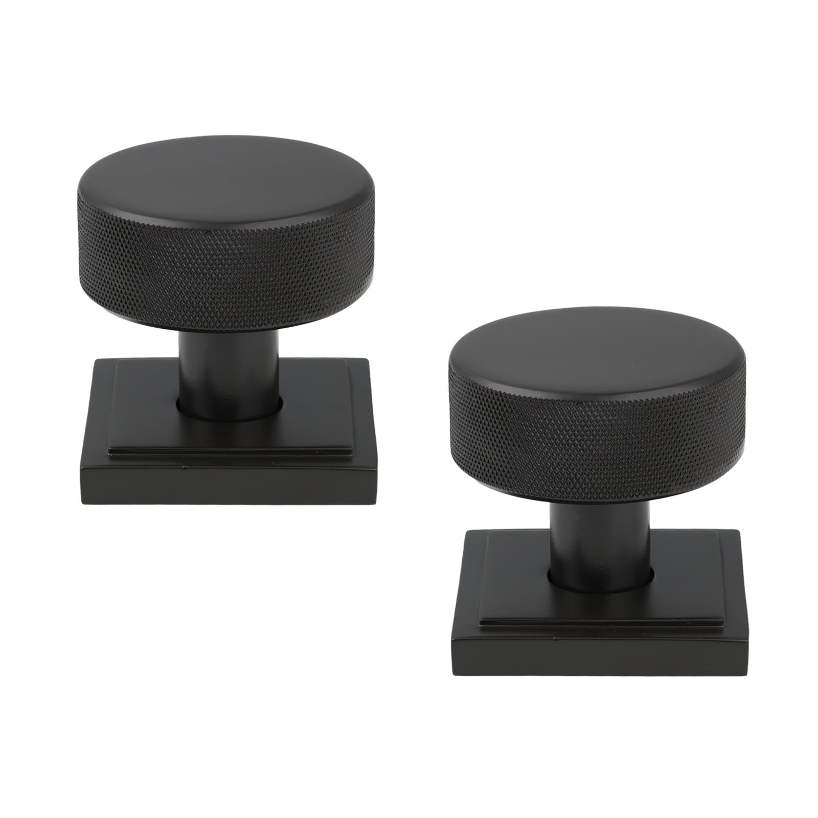 Aged Bronze Square Brompton Mortice Knobs