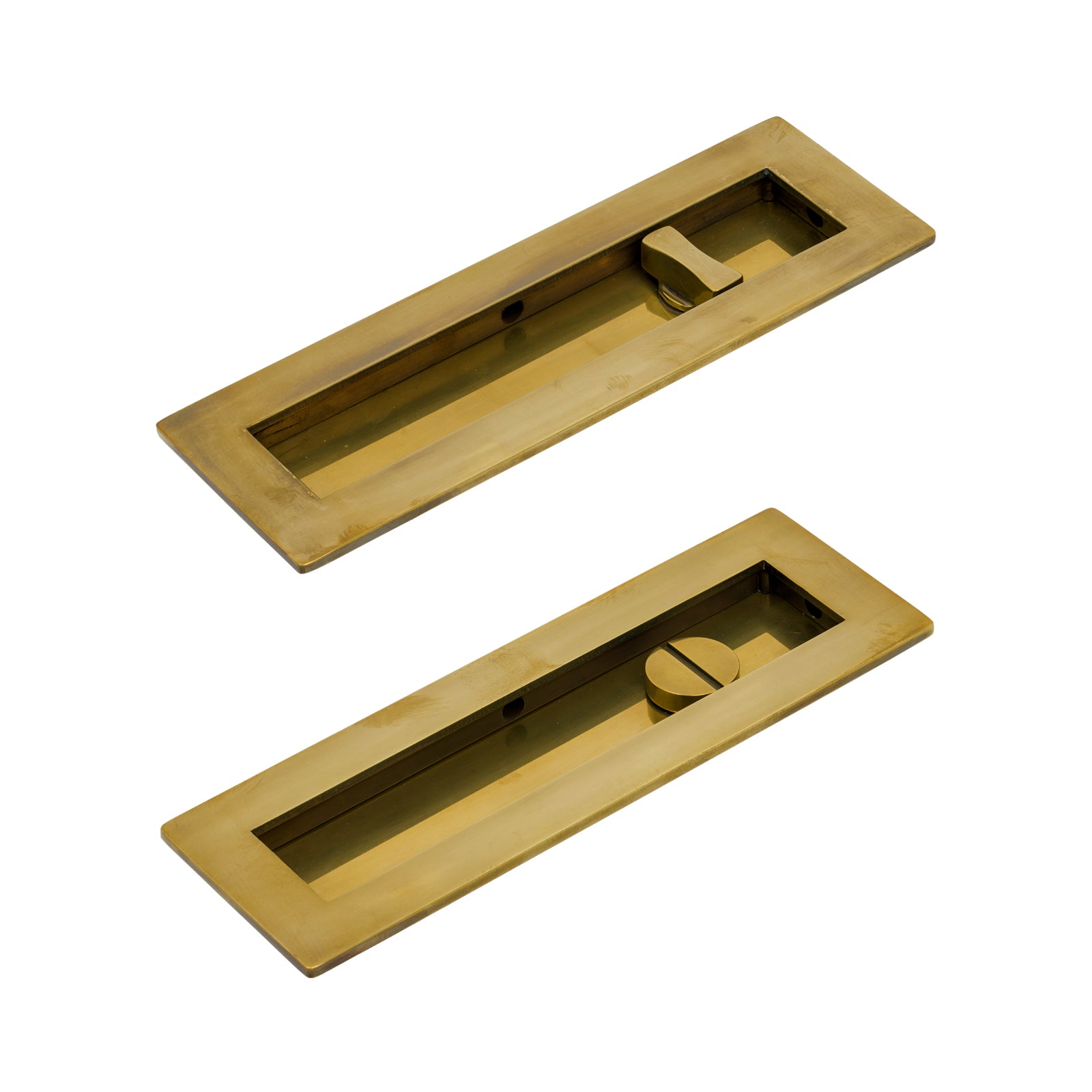 Plain Rectangular Flush Pull - Privacy Set