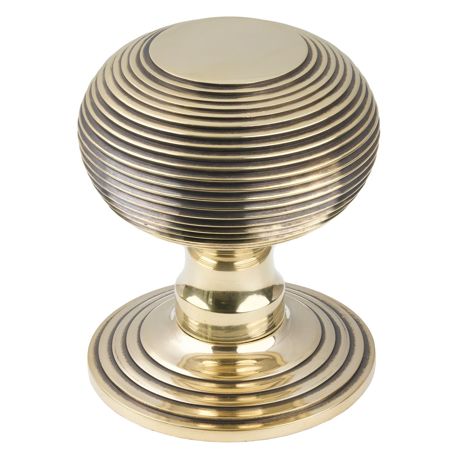 Aged Brass Beehive Centre Door Knob