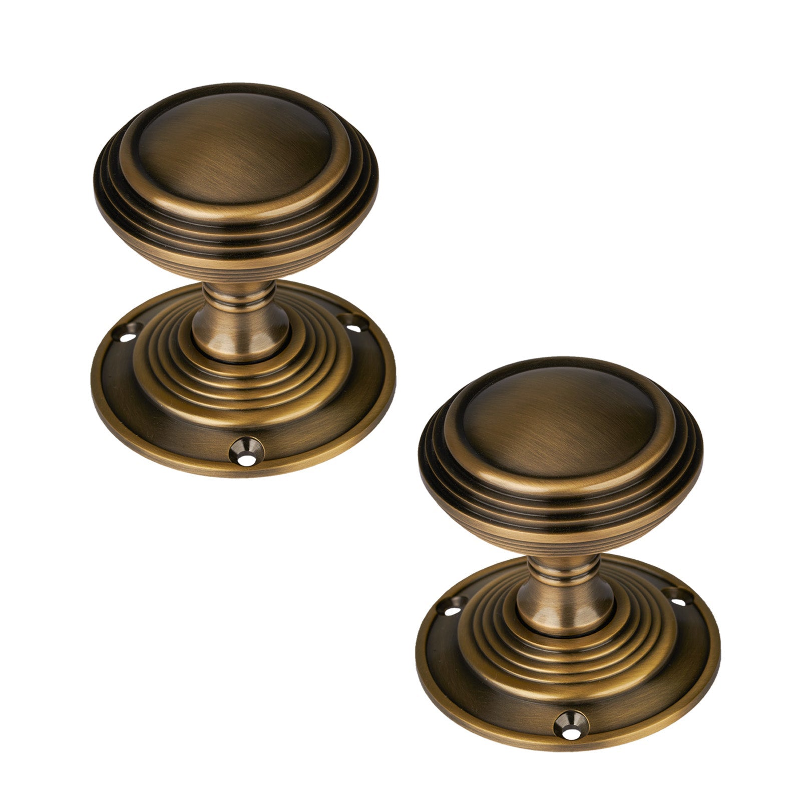 Goodrich Door Knob on Rose in Aged Brass finish