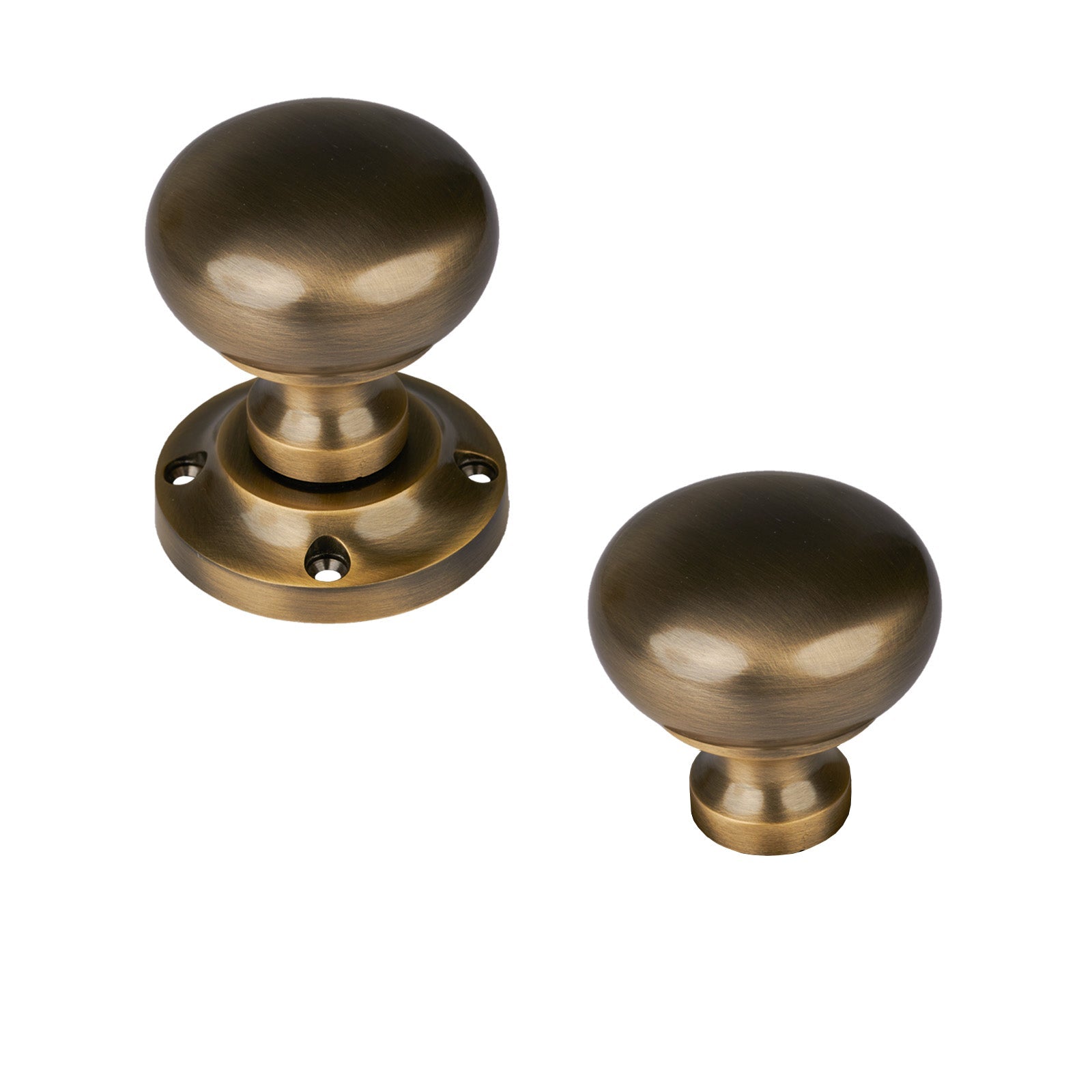 Victoria Rim Door Knob in Aged Brass finish