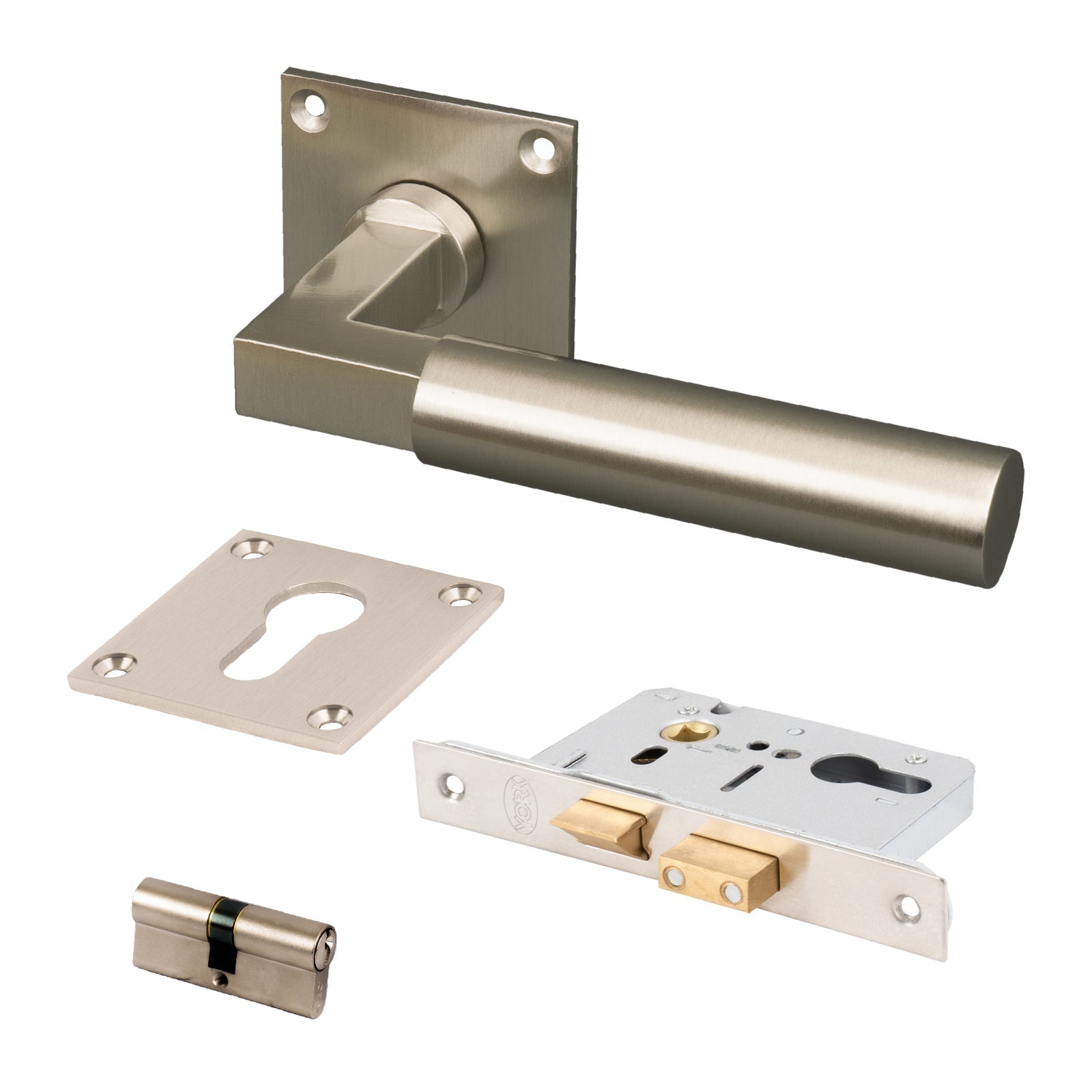 nickel lever on rose low profile euro lock set