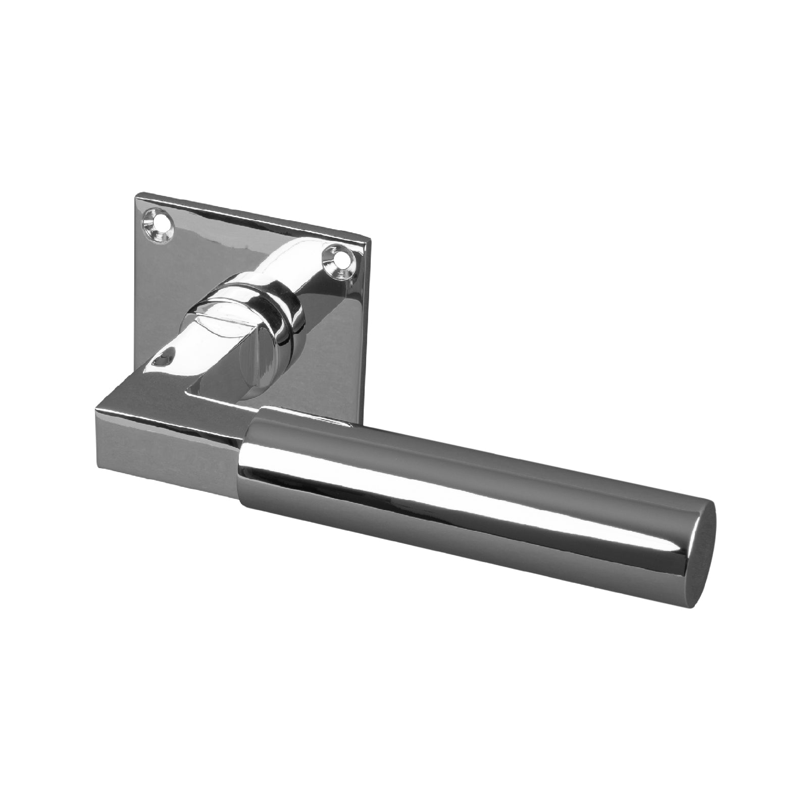 Chrome Bauhaus Low Profile Square Rose Door Handles, 10 Year guarantee SHOW