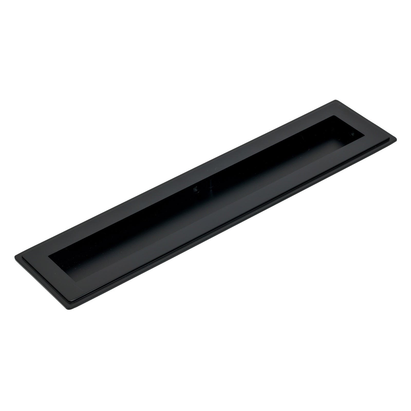 250mm Matt Black Art Deco Rectangular Flush Pull 