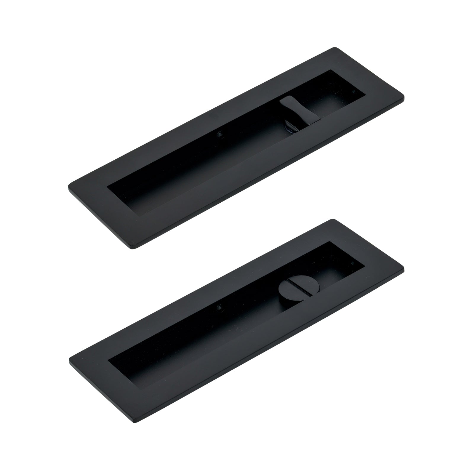 Plain Rectangular Flush Pull - Privacy Set