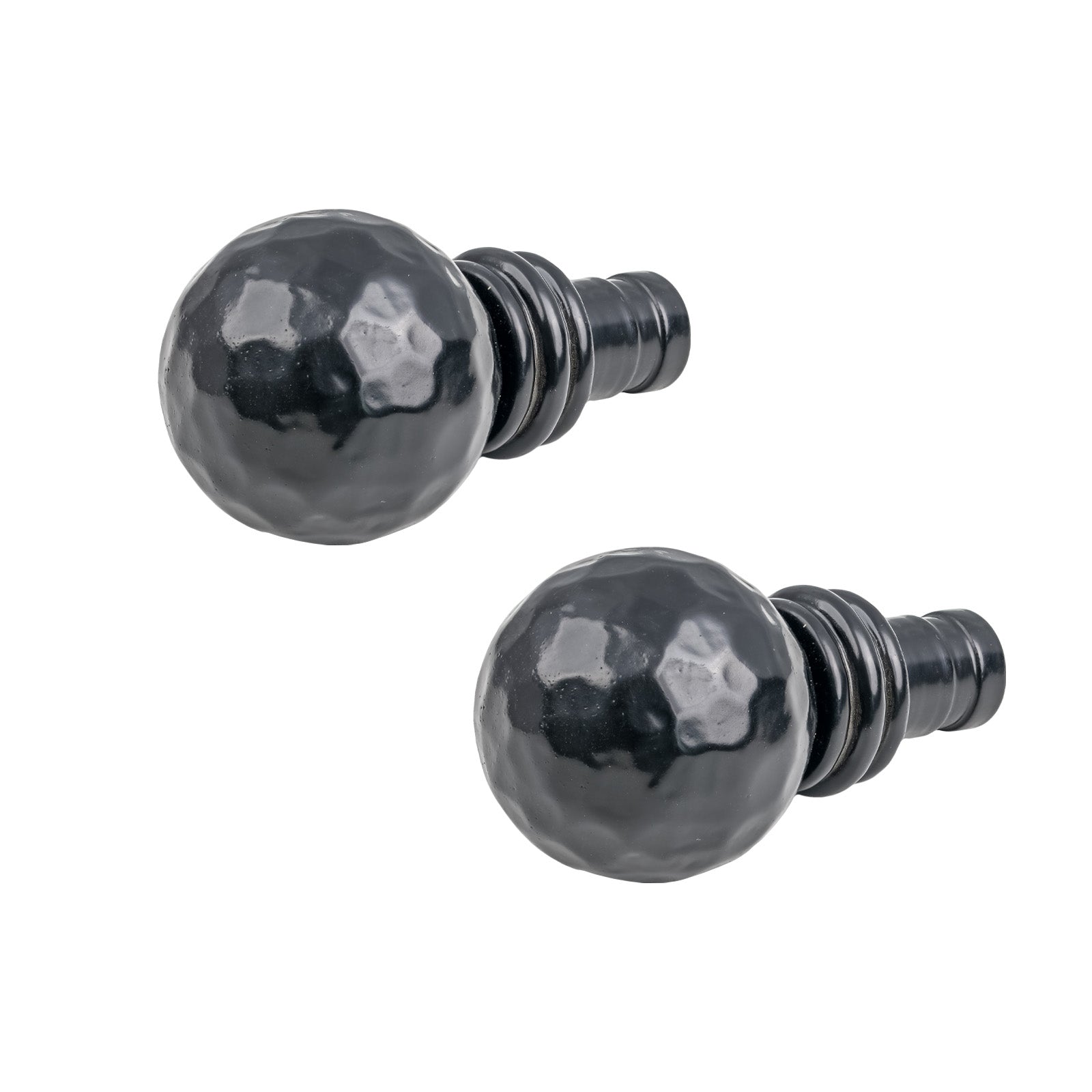 Hammered Ball Curtain Finial - Pair