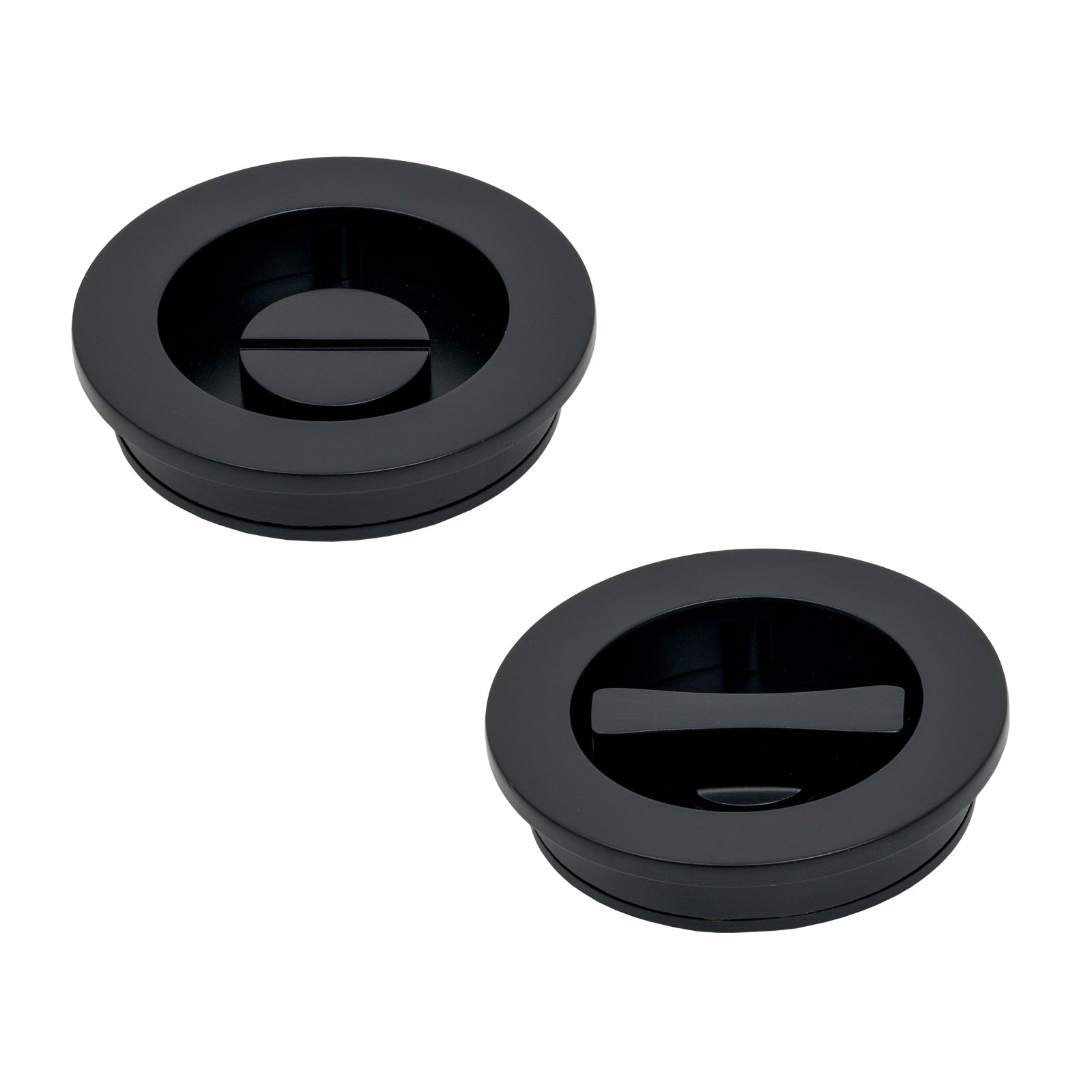 Matt Black Plain Round Pull - Privacy