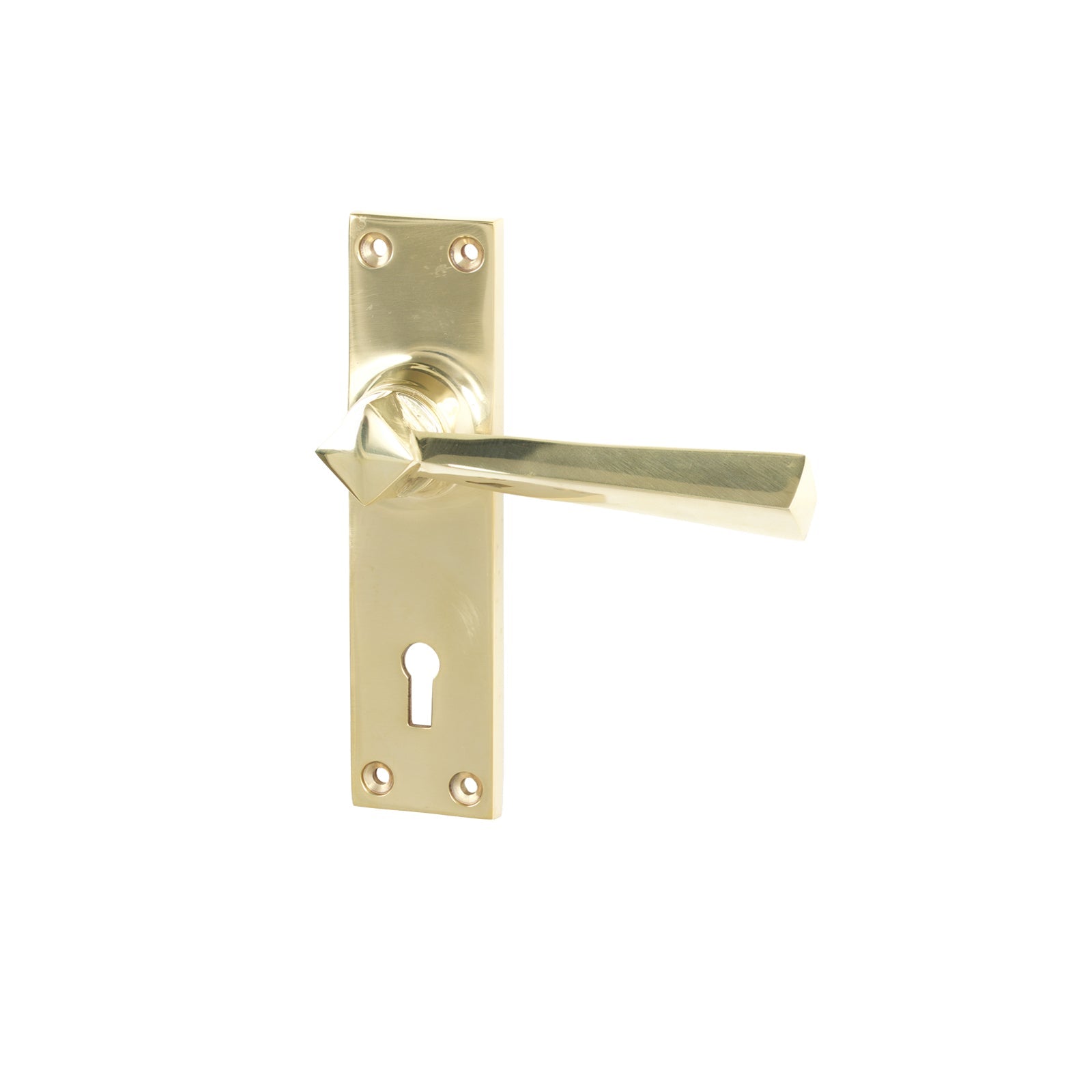 Polished Brass Lock Straight Lever Handles