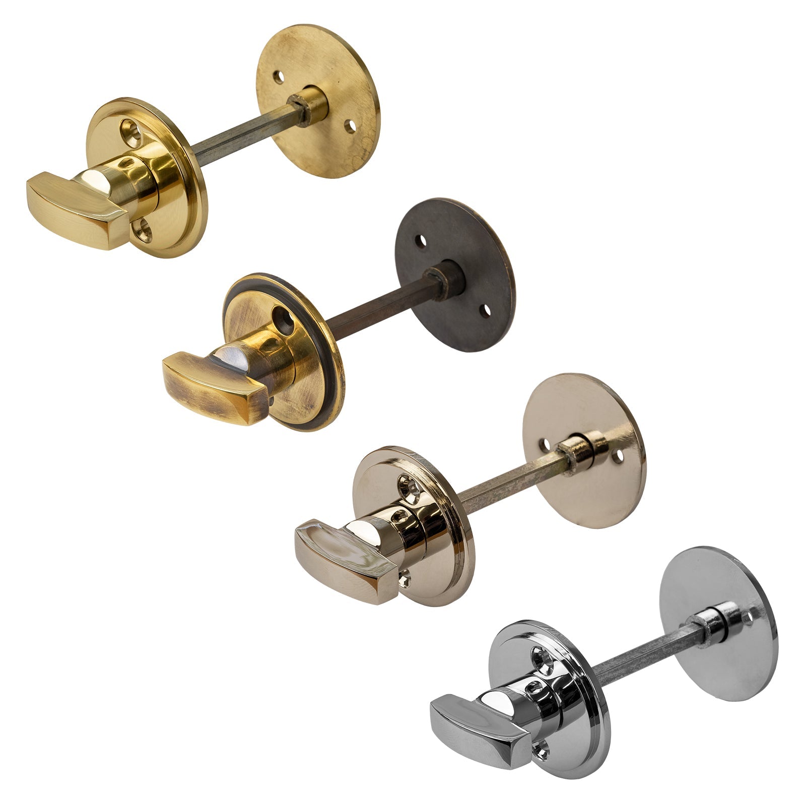 Regency Bathroom Turn & Release Brass, Antique, Nickel & Chrome