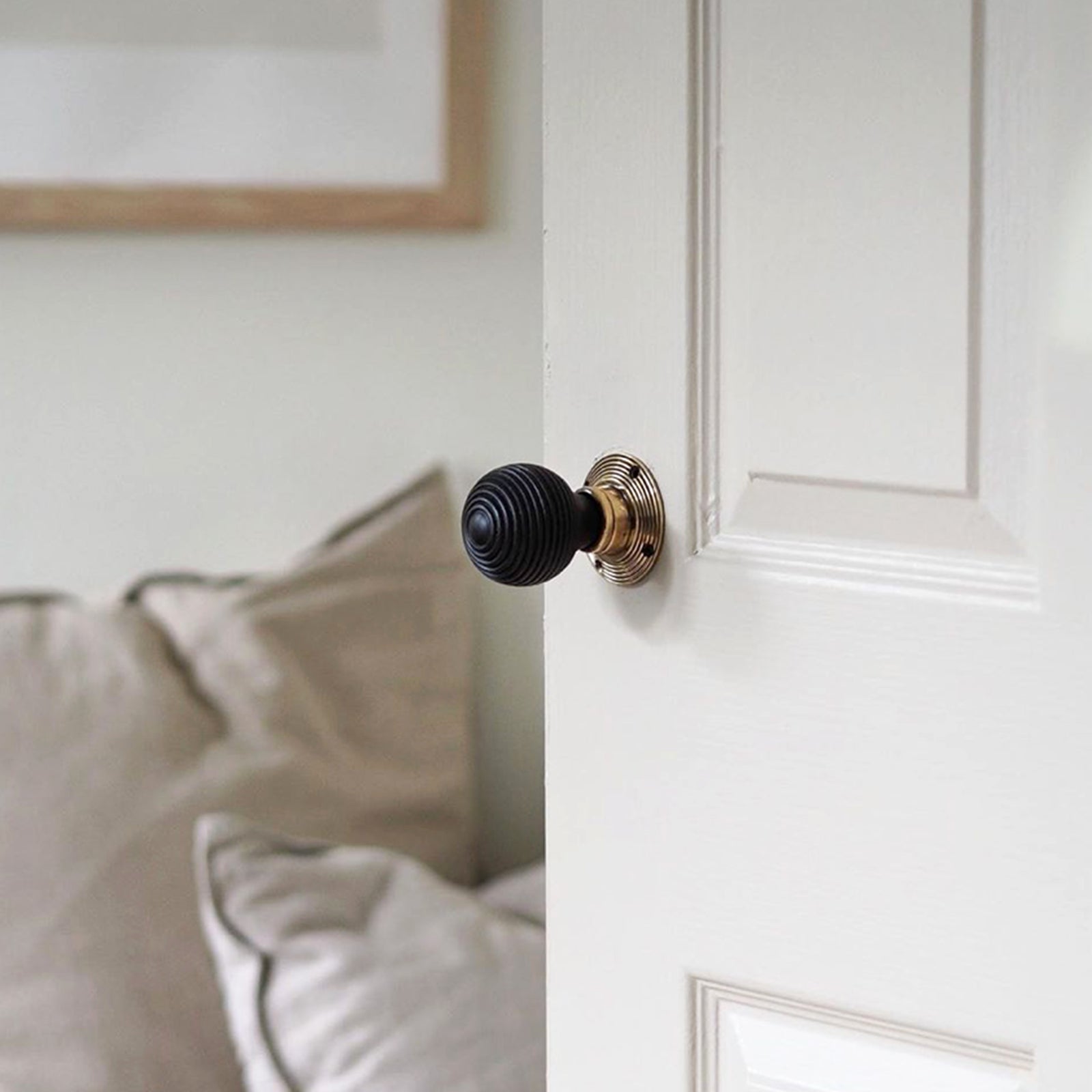 Door with ebonised beehive door knob SHOW