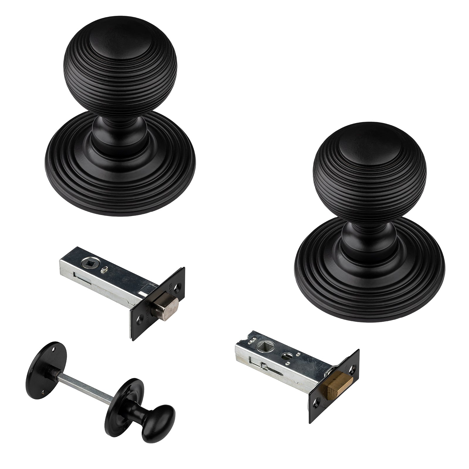 black door knobs  and bathroom set SHOW