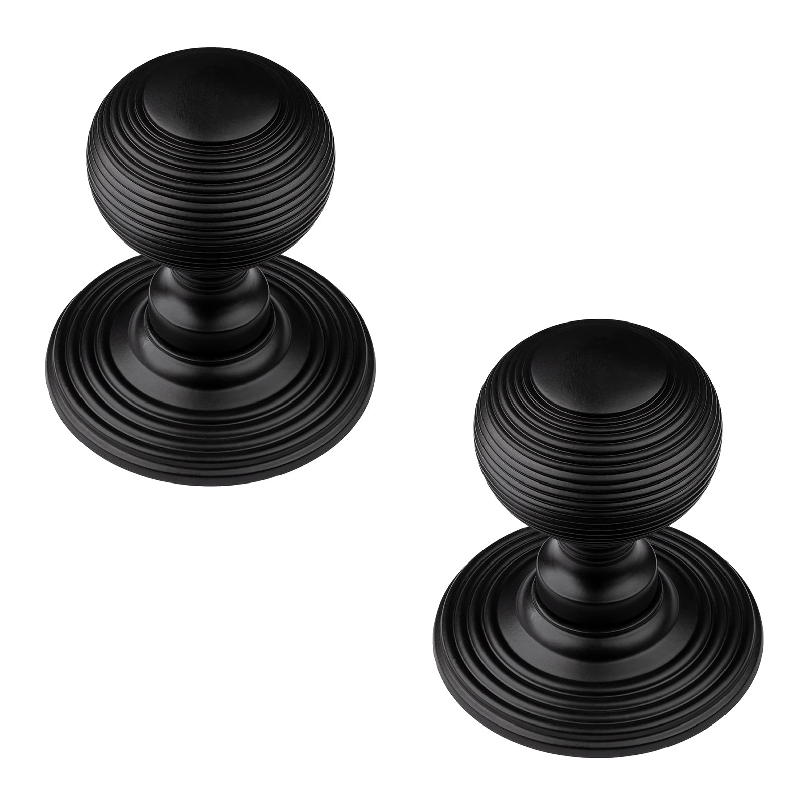 reeded matt black door knobs SHOW