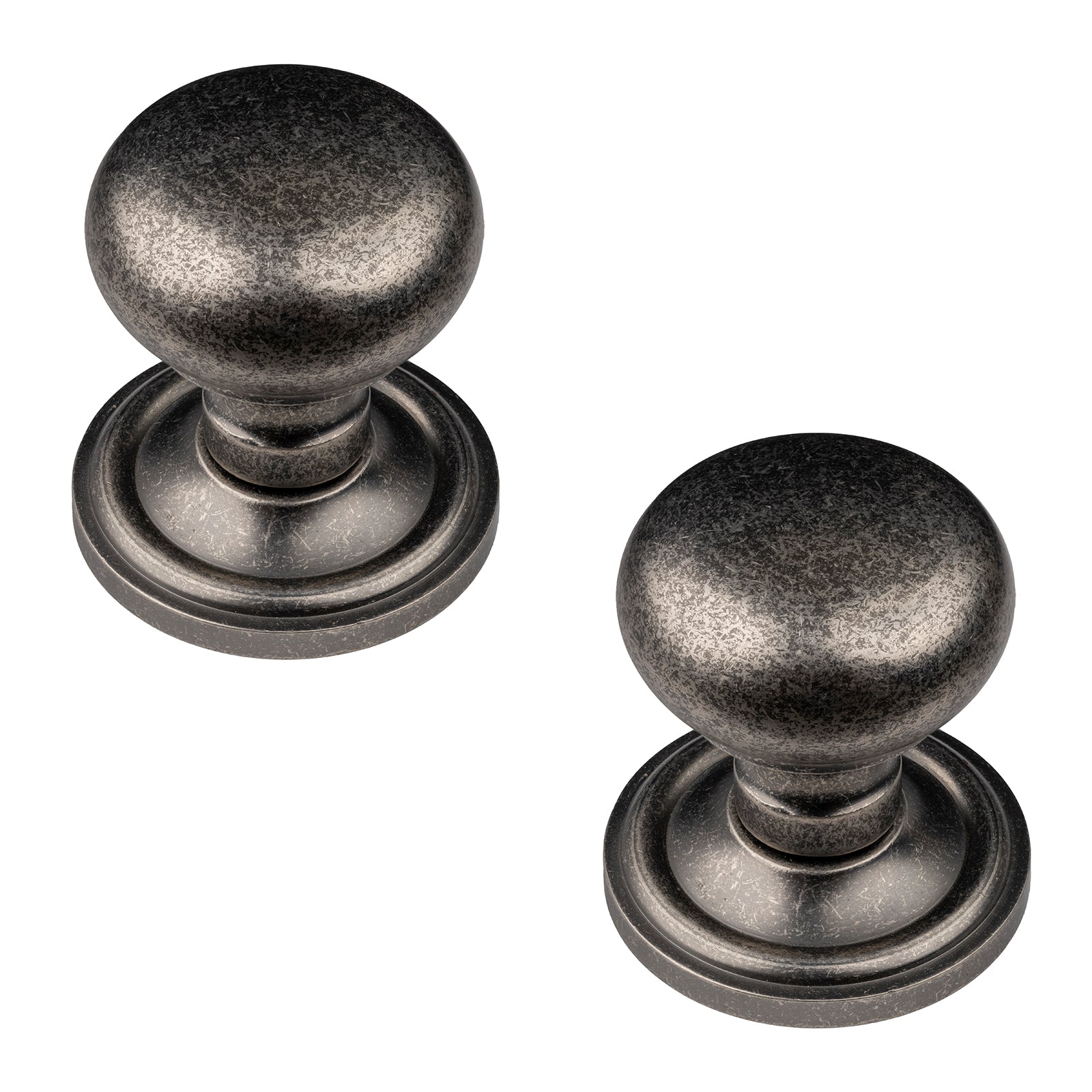 mushroom distressed silver door knob SHOW