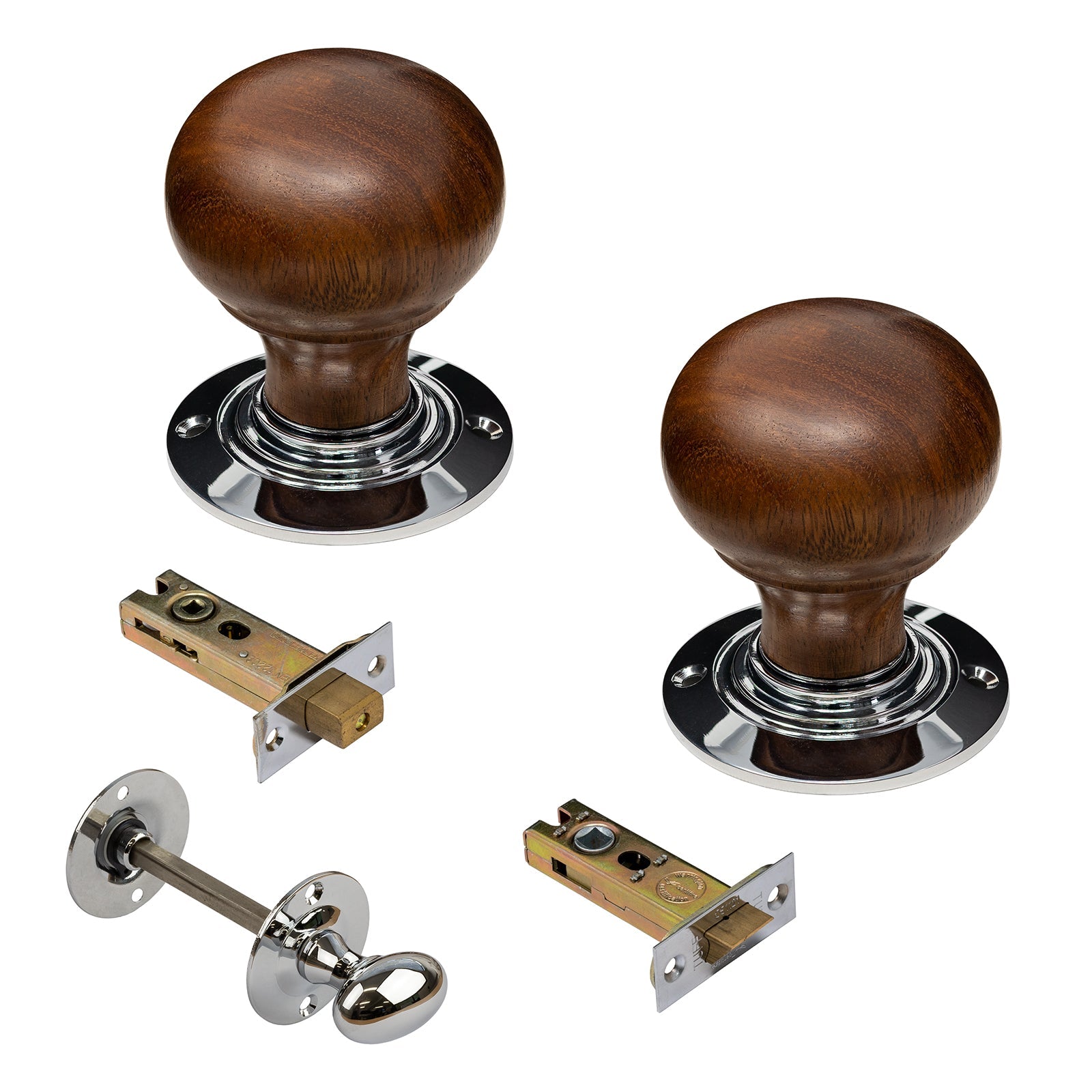 Bun Door Knobs Rosewood & Ebonised