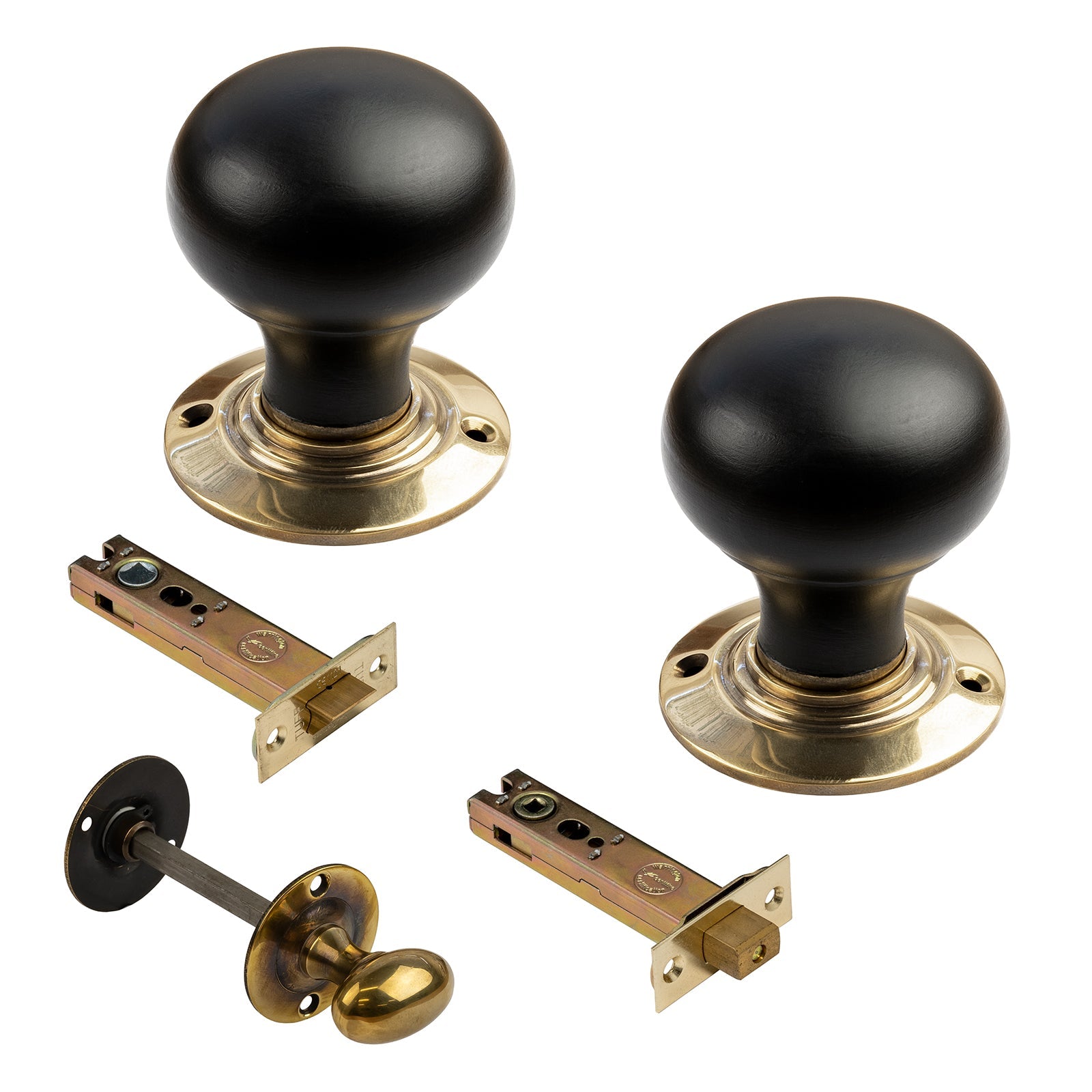 Bun Door Knobs 4 inch Bathroom Set