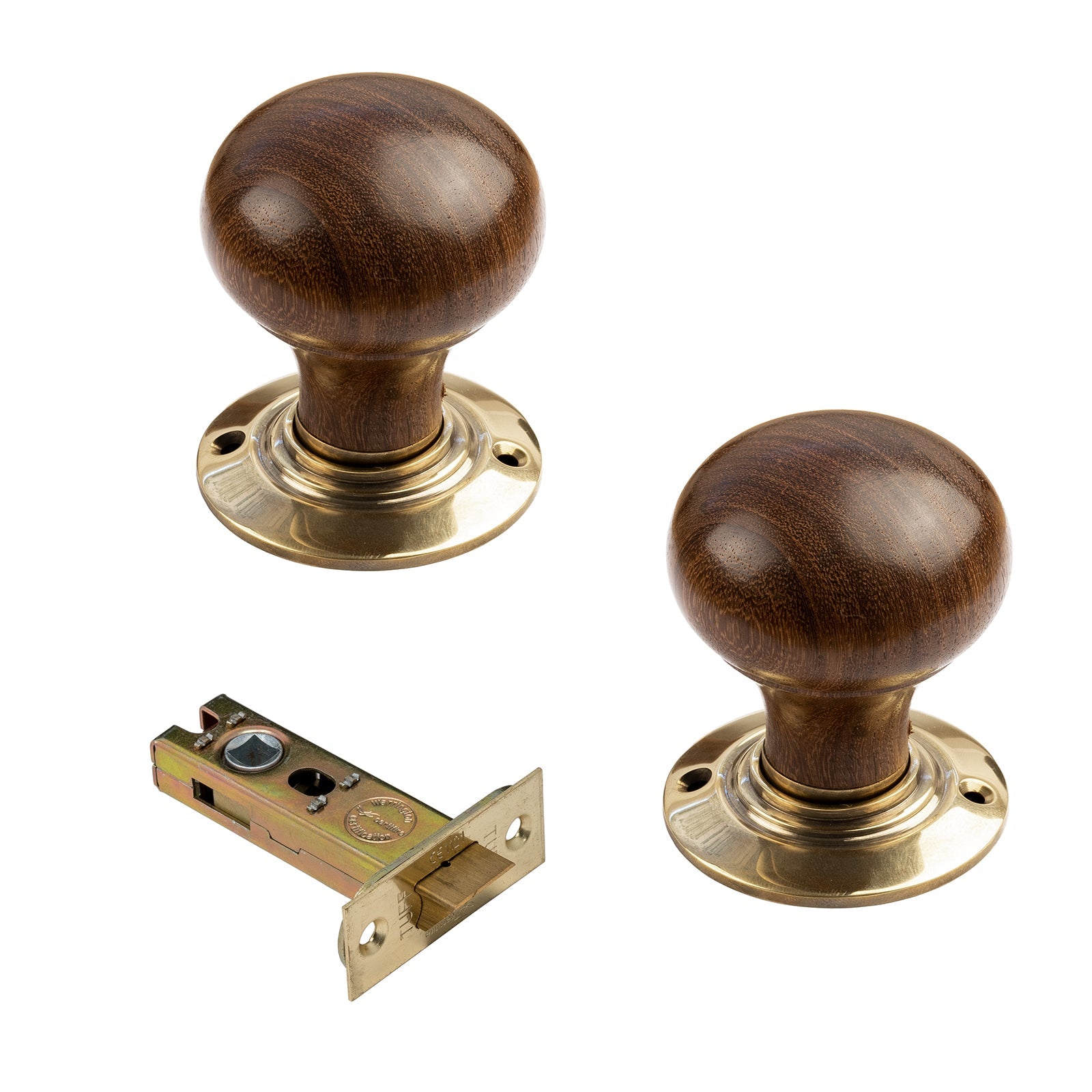 Bun Door Knobs Rosewood 3 inch Latch Set