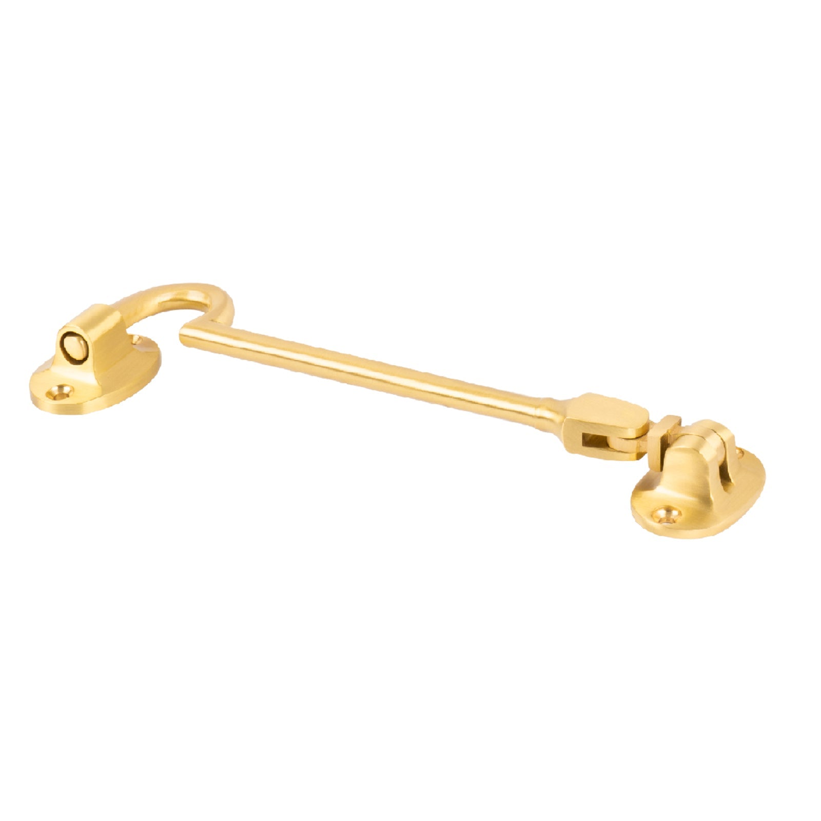 satin brass classic cabin hook 6 inch, solid brass latch hook SHOW